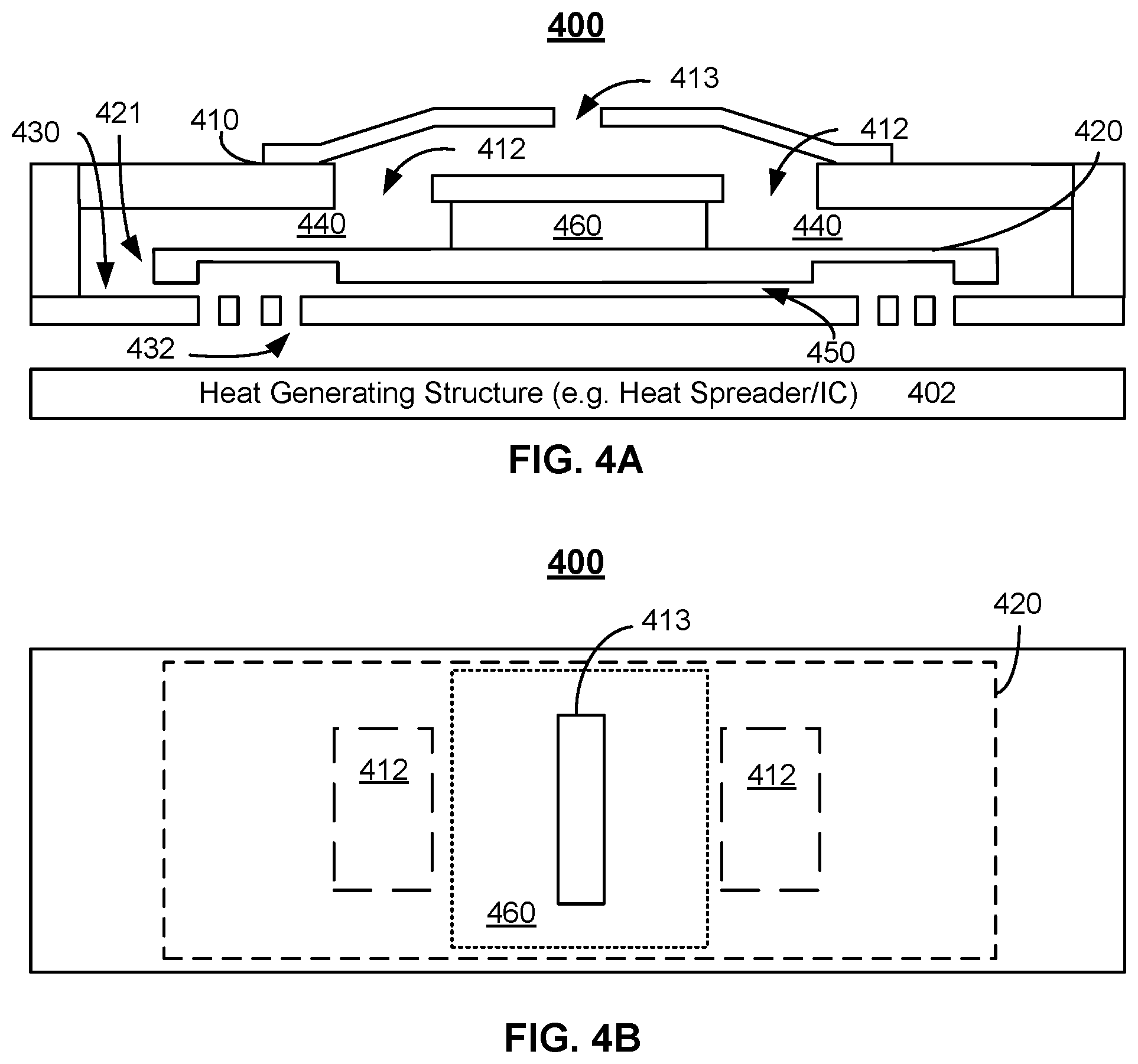 Patent US12317749 Figure 4 – Actuator designs for MEMS-based active cooling