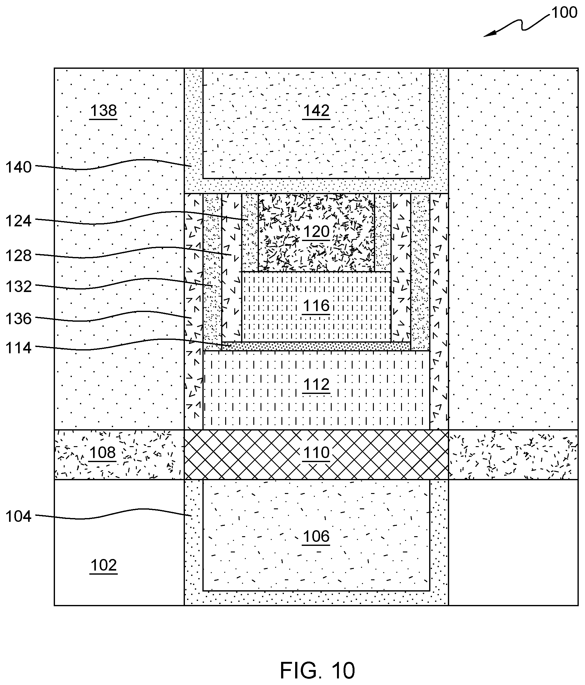 Patent US12317752 Figure 10 – MRAM structure with multilayer encapsulation