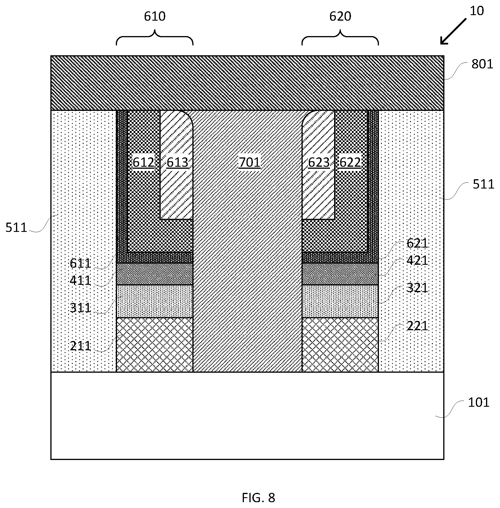 Patent US12317762 Figure 8 – Vertical phase change memory device