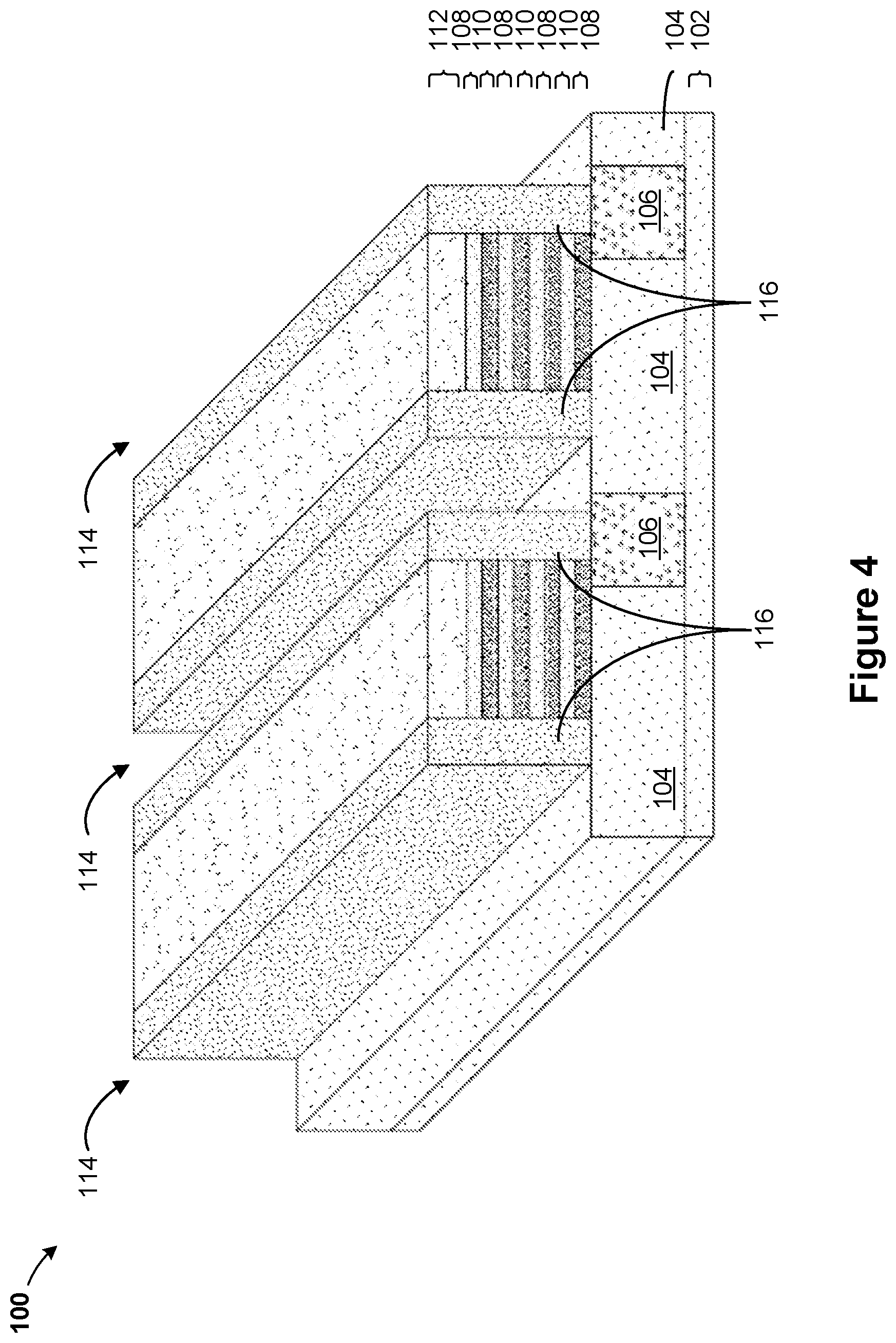 Patent US12317763 Figure 4 – Memory cell with comb-shaped electrodes
