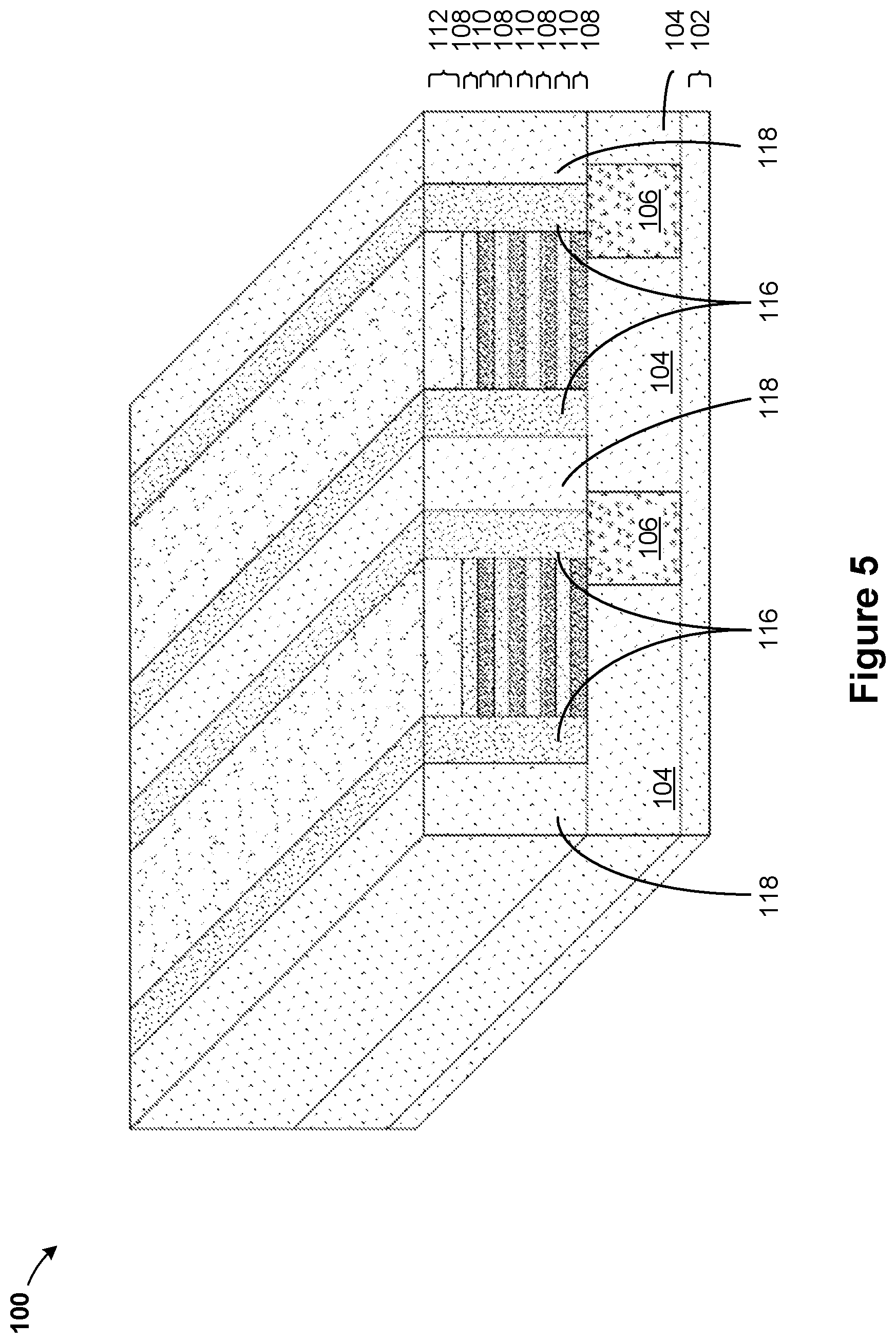 Patent US12317763 Figure 5 – Memory cell with comb-shaped electrodes