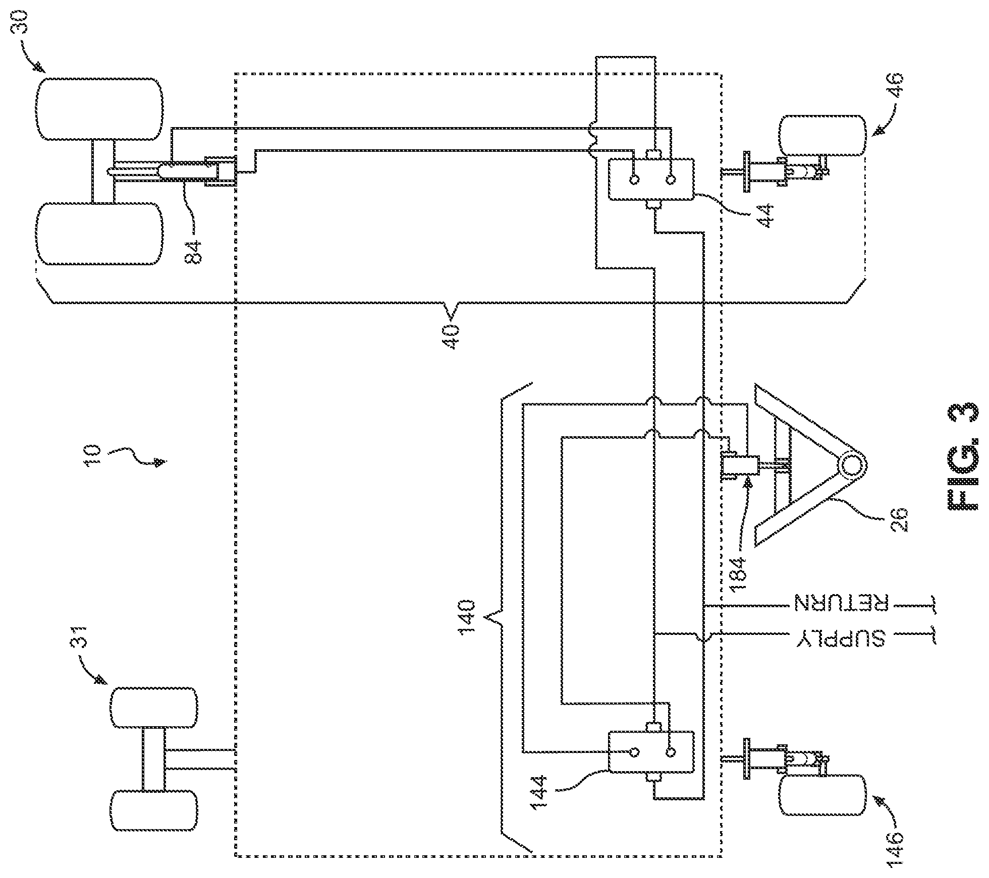 Patent US12317768 Figure 3 – Automatic terrain adjustment system for an agricultural implement
