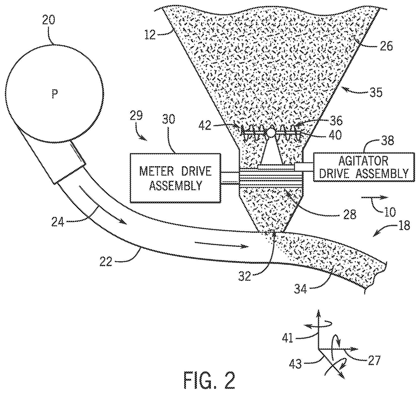 Patent US12317771 Figure 2 – Agitator drive system for a product metering system
