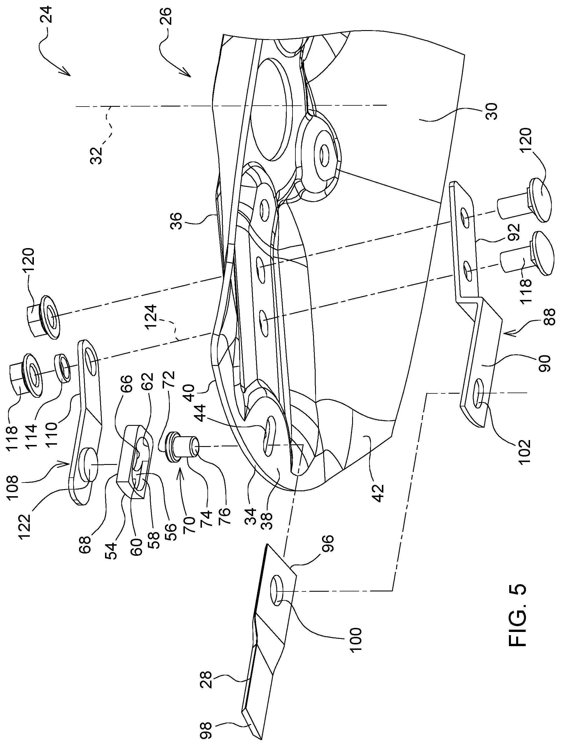 Patent US12317775 Figure 5 – Rotary mower system and method of attaching a knife to a mower disc thereof