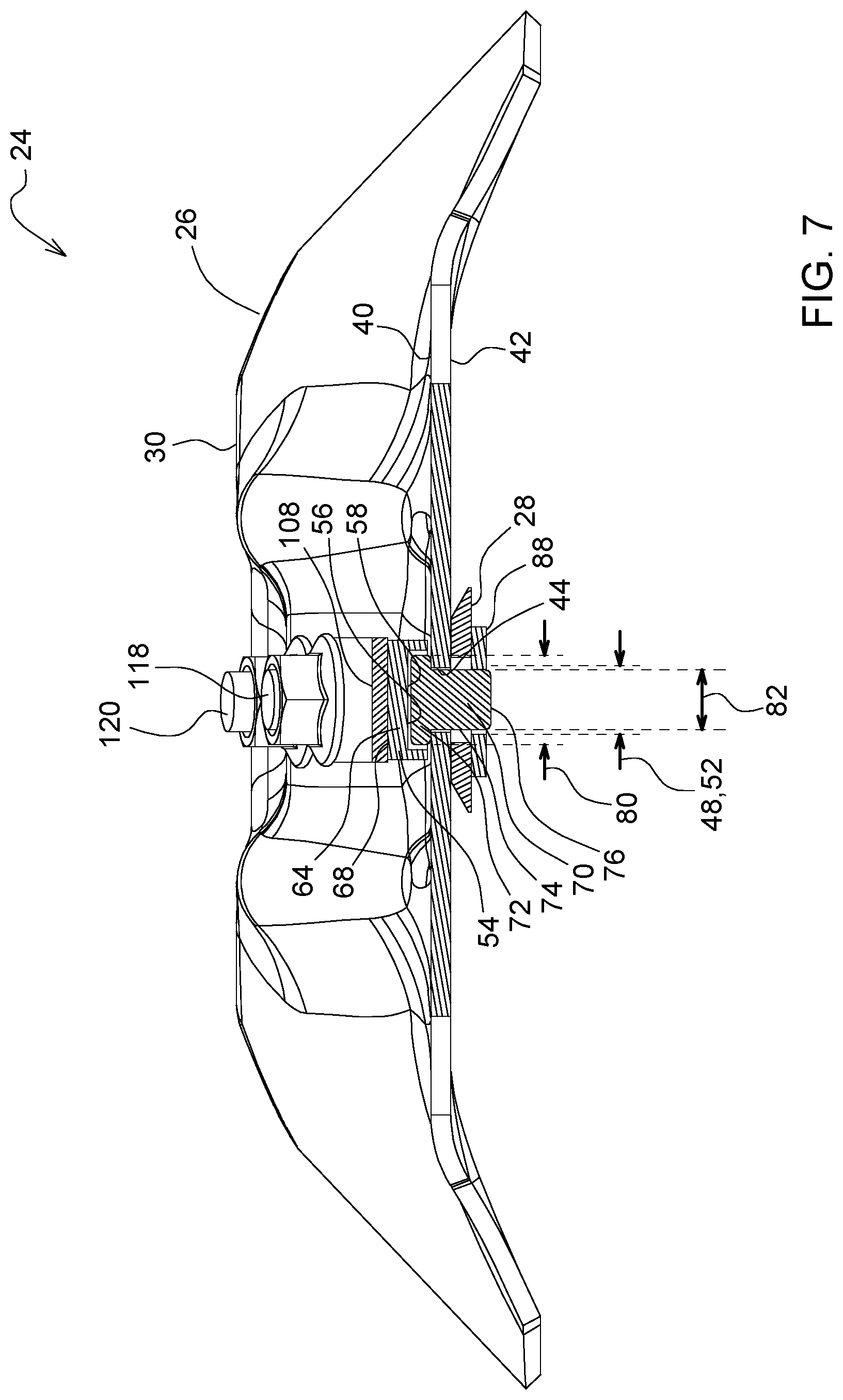 Patent US12317775 Figure 7 – Rotary mower system and method of attaching a knife to a mower disc thereof