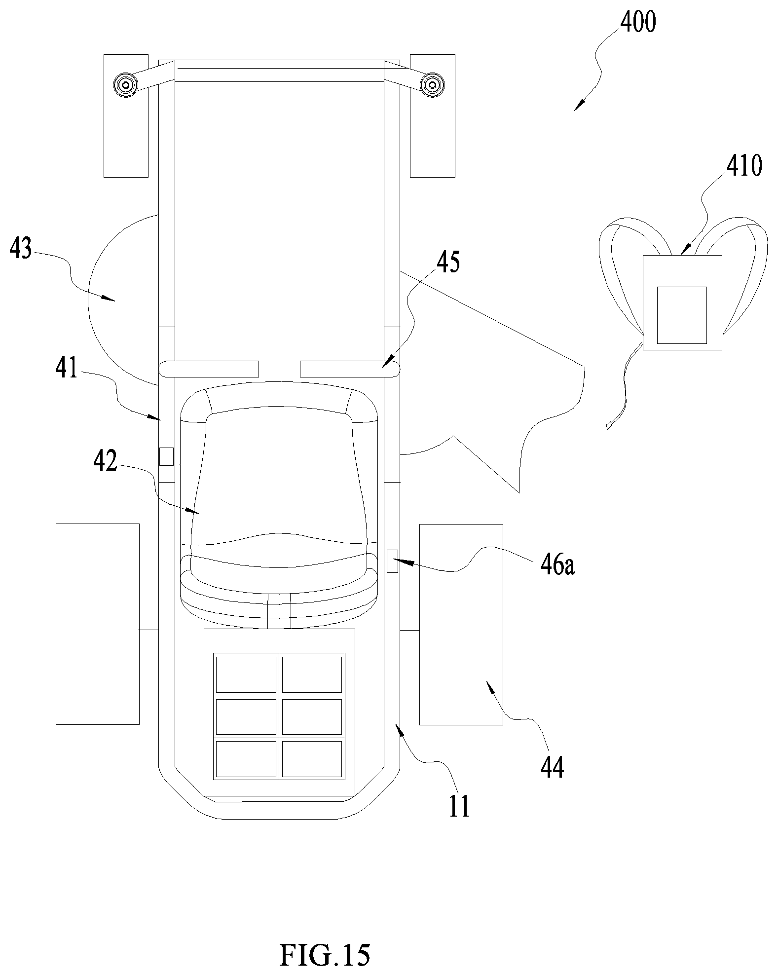 Patent US12317778 Figure 15 – Electric riding lawn mower