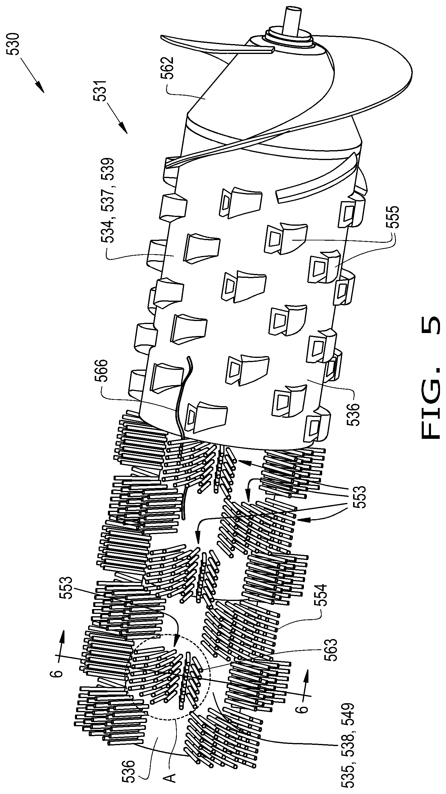 Patent US12317780 Figure 4 – Brush system for a threshing and separating system of an agricultural harvester
