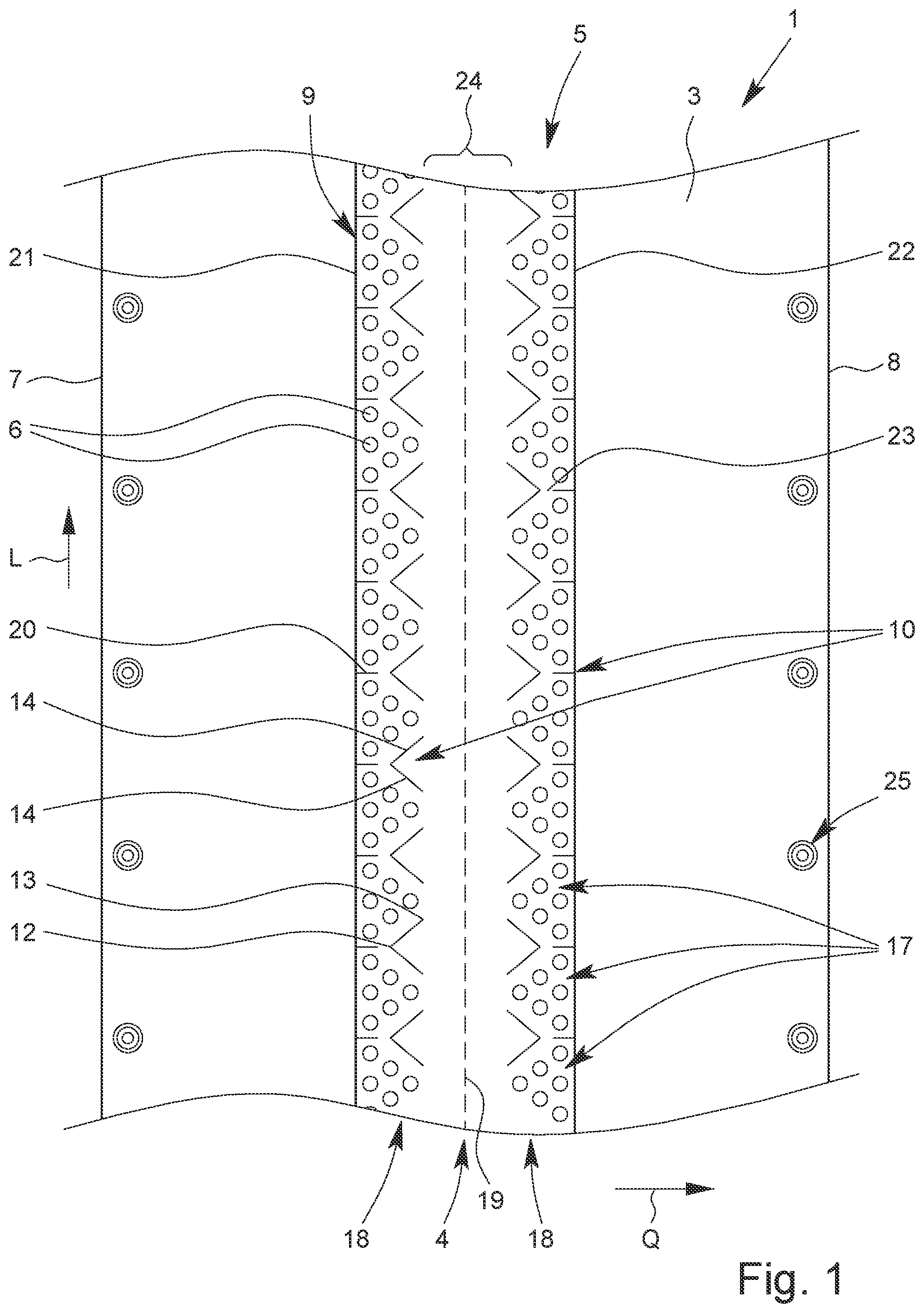 Patent US12317782 — Elongated sheet for covering agricultural cultivated plants — Figure 1