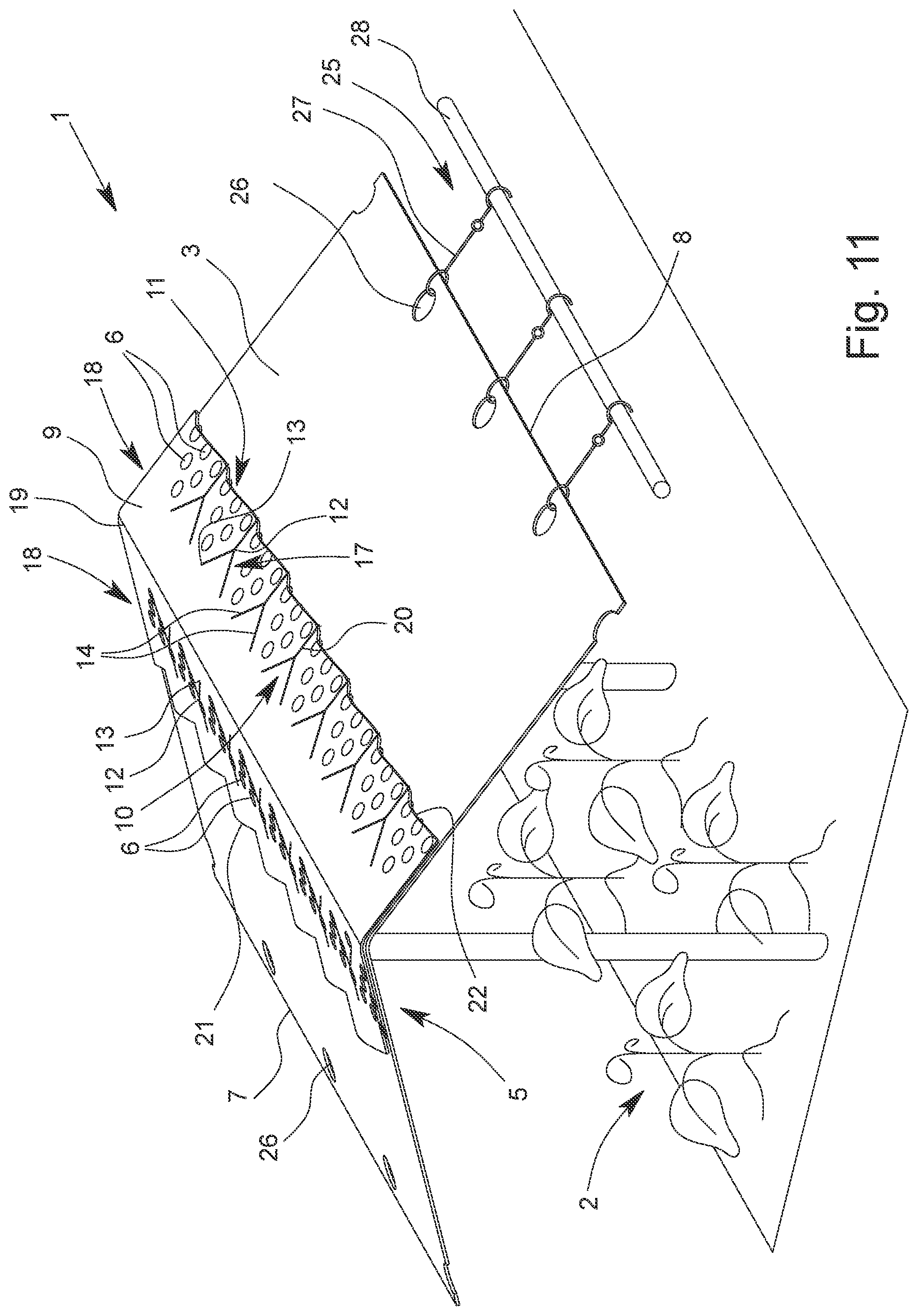 Patent US12317782 Figure 8 – Elongated sheet for covering agricultural cultivated plants
