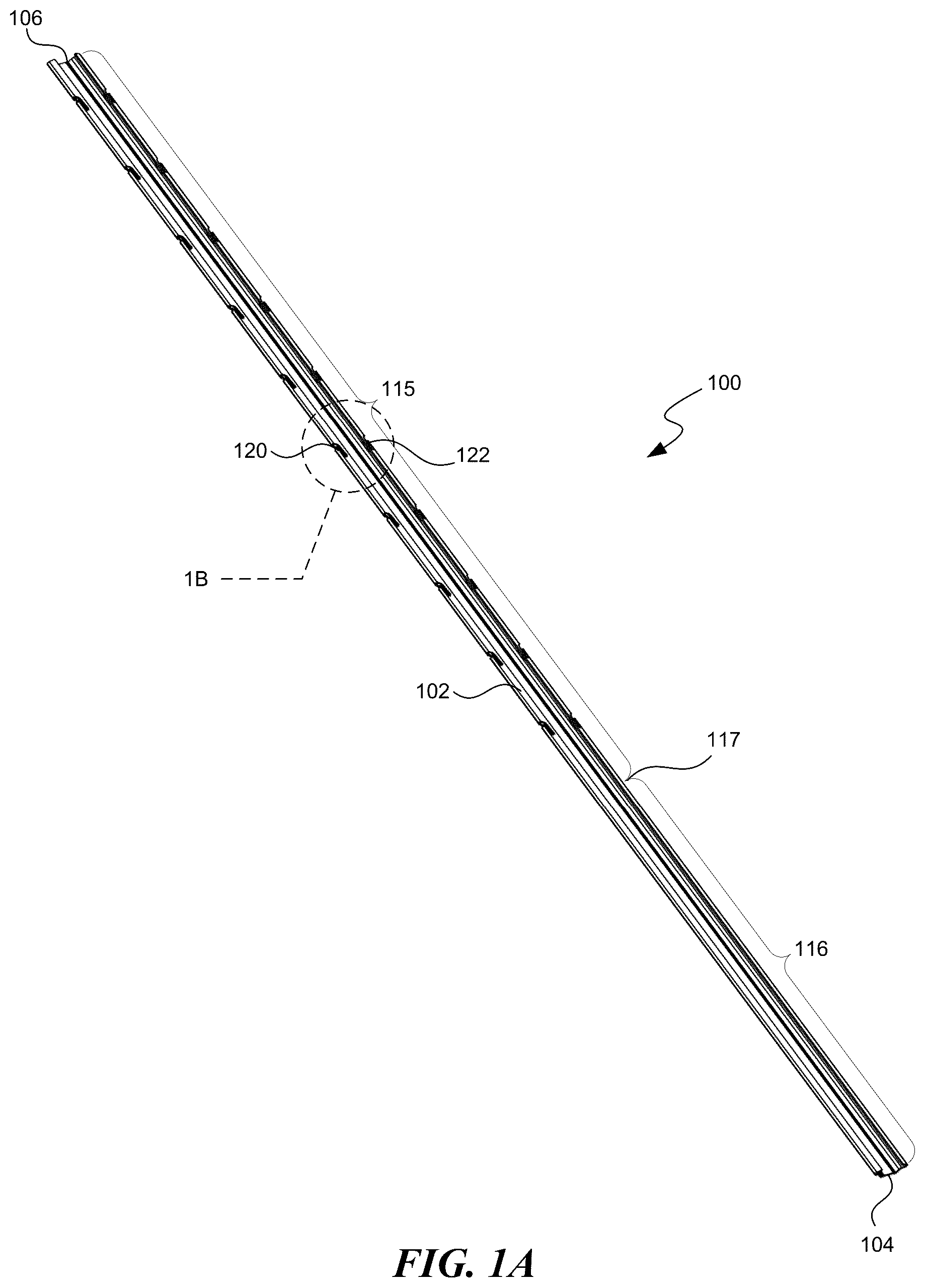 Patent US12317783 Figure 1 – Agricultural trellis systems, and associated devices and methods