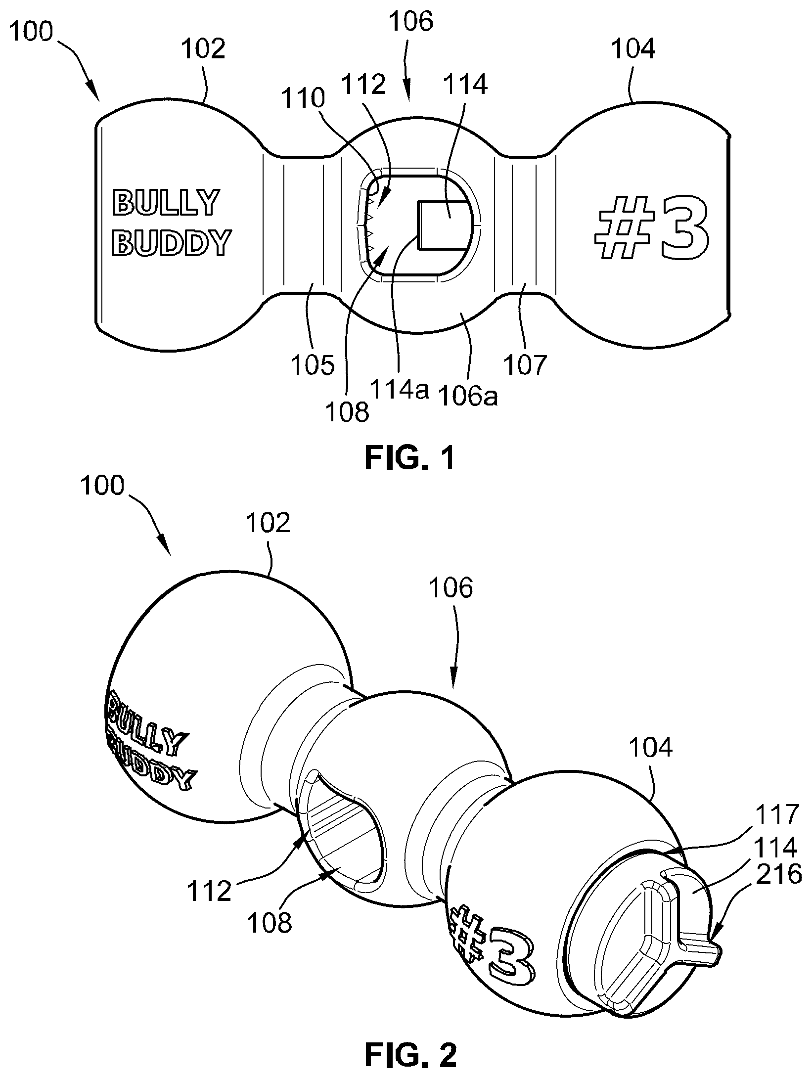 Patent US12317863 Figure 1 – Pet treat holder and safety device