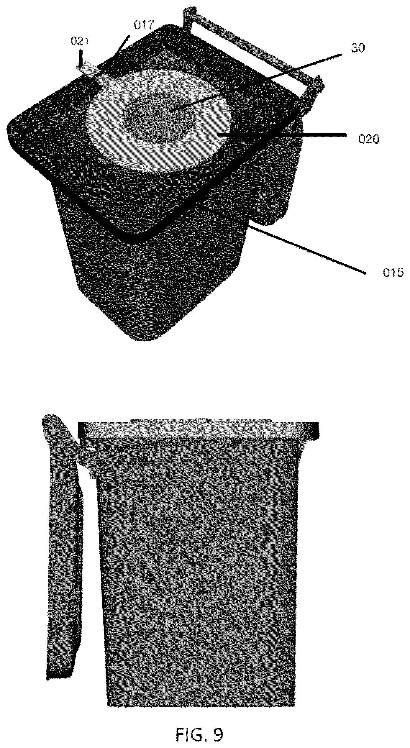 Patent US12317880 Figure 9 – Electrified garbage container cover