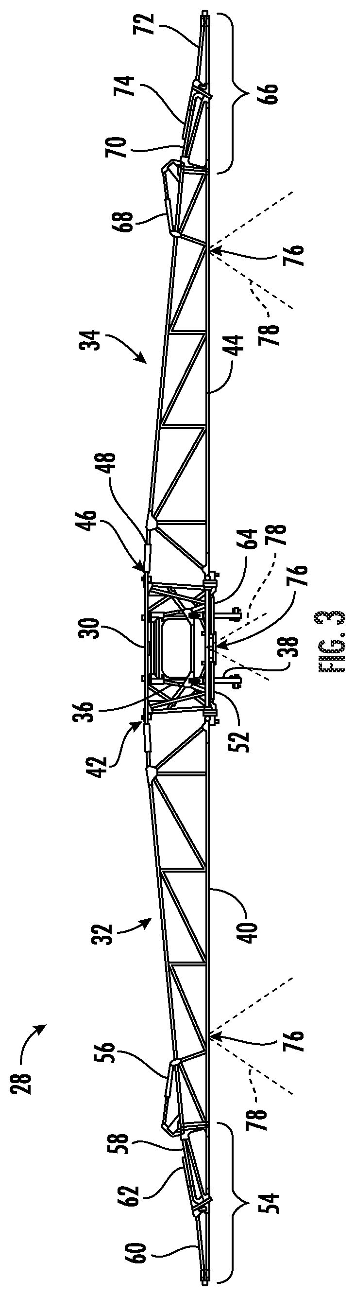 Patent US12317886 Figure 3 – Hydraulic suspension for boom assembly of a work vehicle