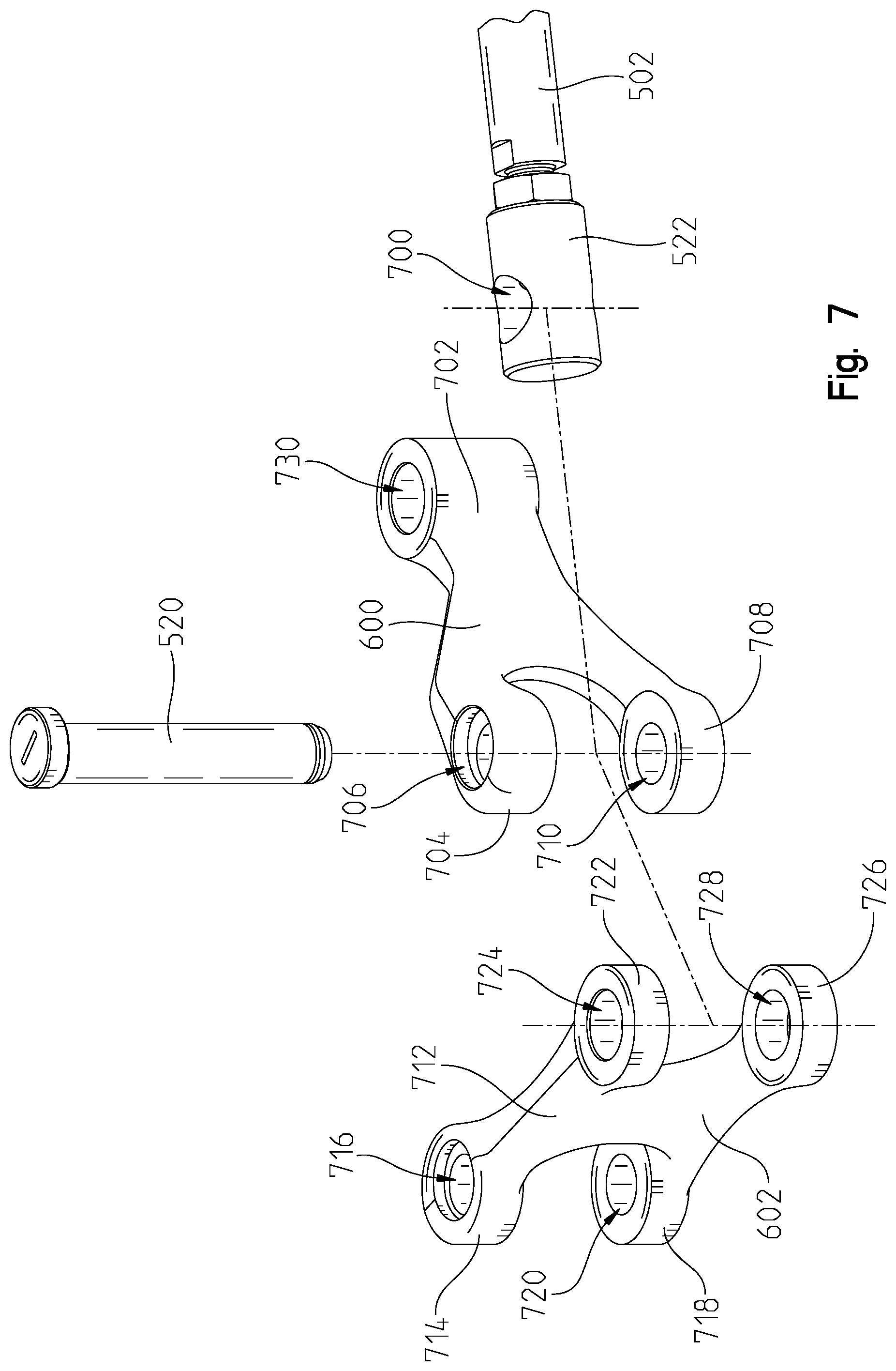 Patent US12317887 Figure 7 – System for adjusting boom hinge rake angle of an agricultural sprayer and method thereof