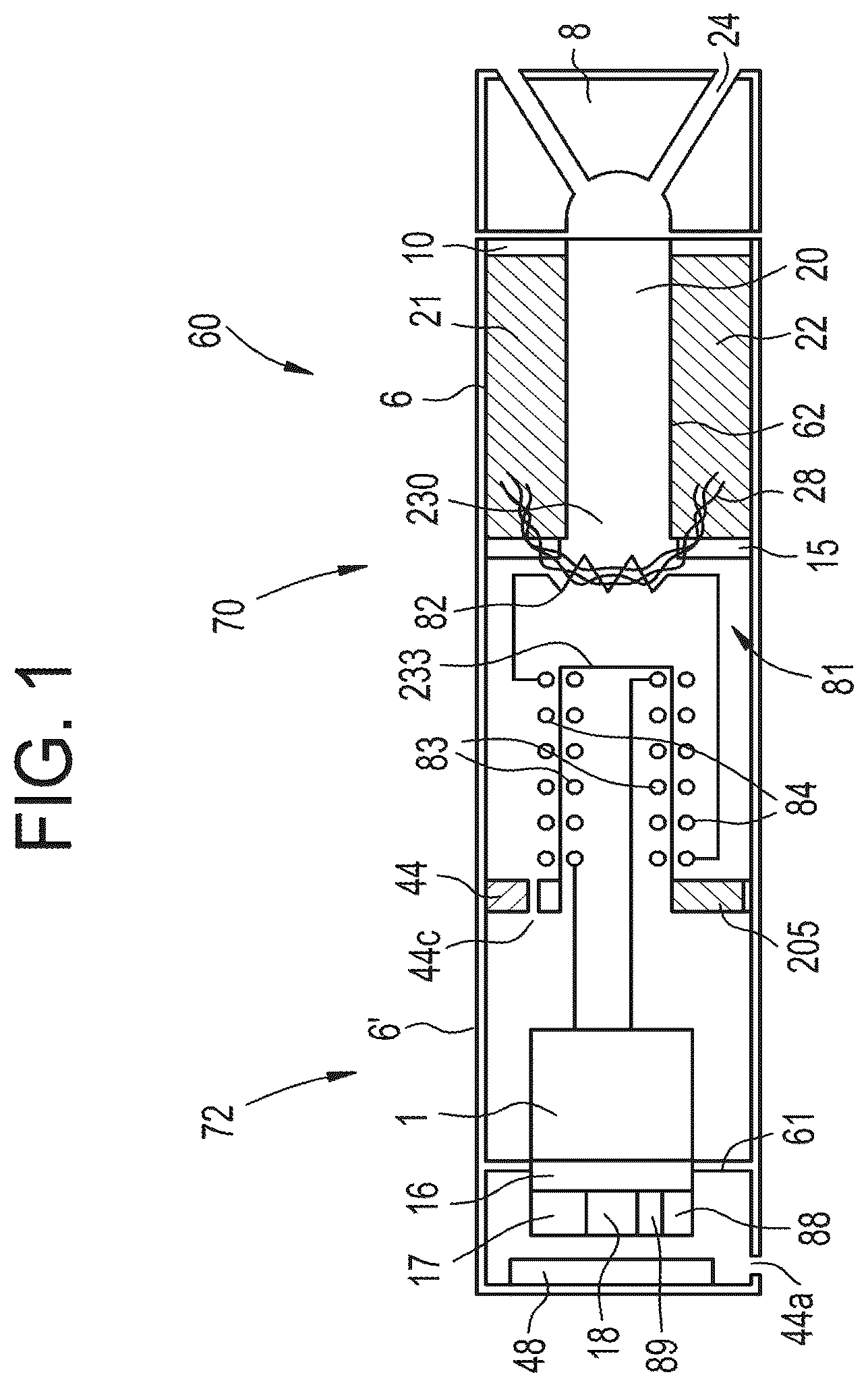 Patent US12317926 Figure 1 – Electronic vaping device and components thereof