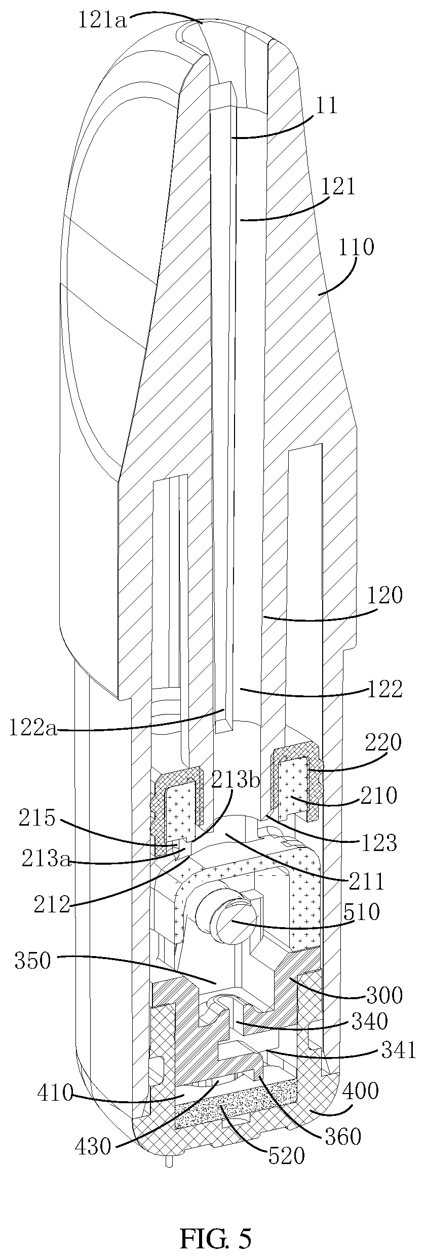 Patent US12317932 Figure 5 – Atomizer and electronic atomizing device having the same