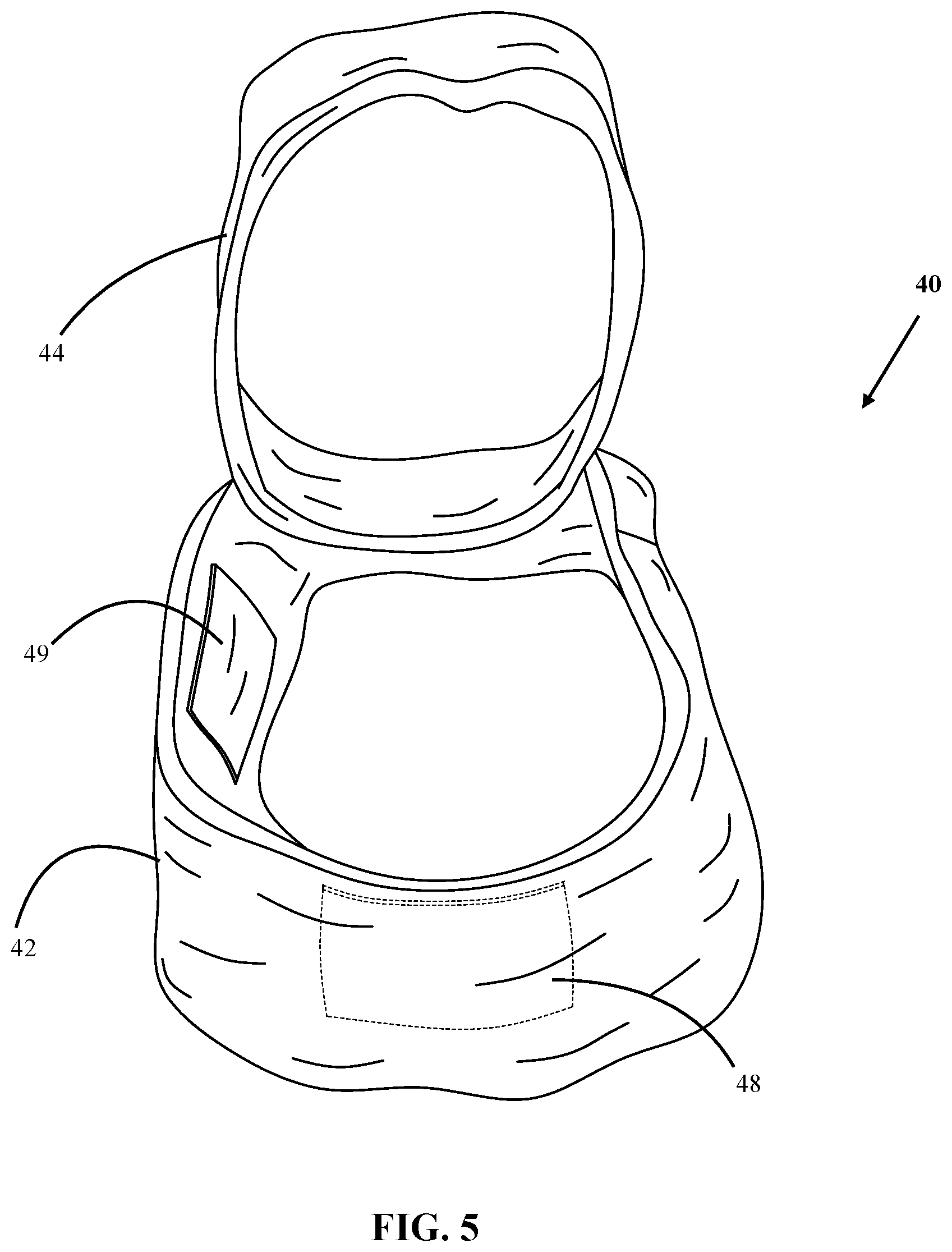 Patent US12317943 Figure 5 – One-piece looped scarf