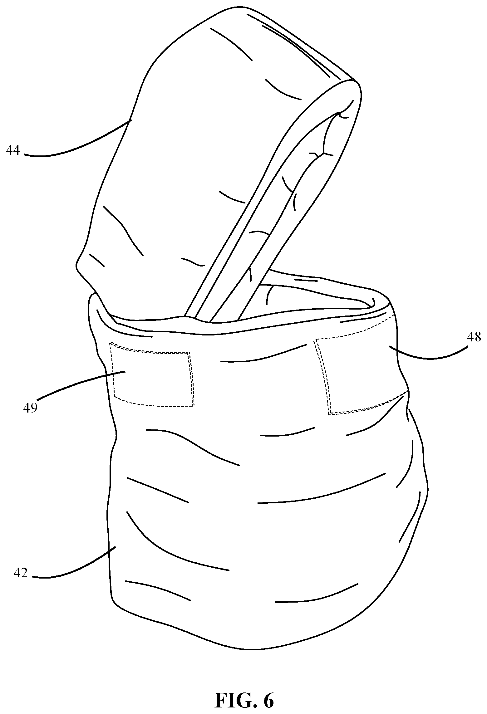 Patent US12317943 Figure 6 – One-piece looped scarf
