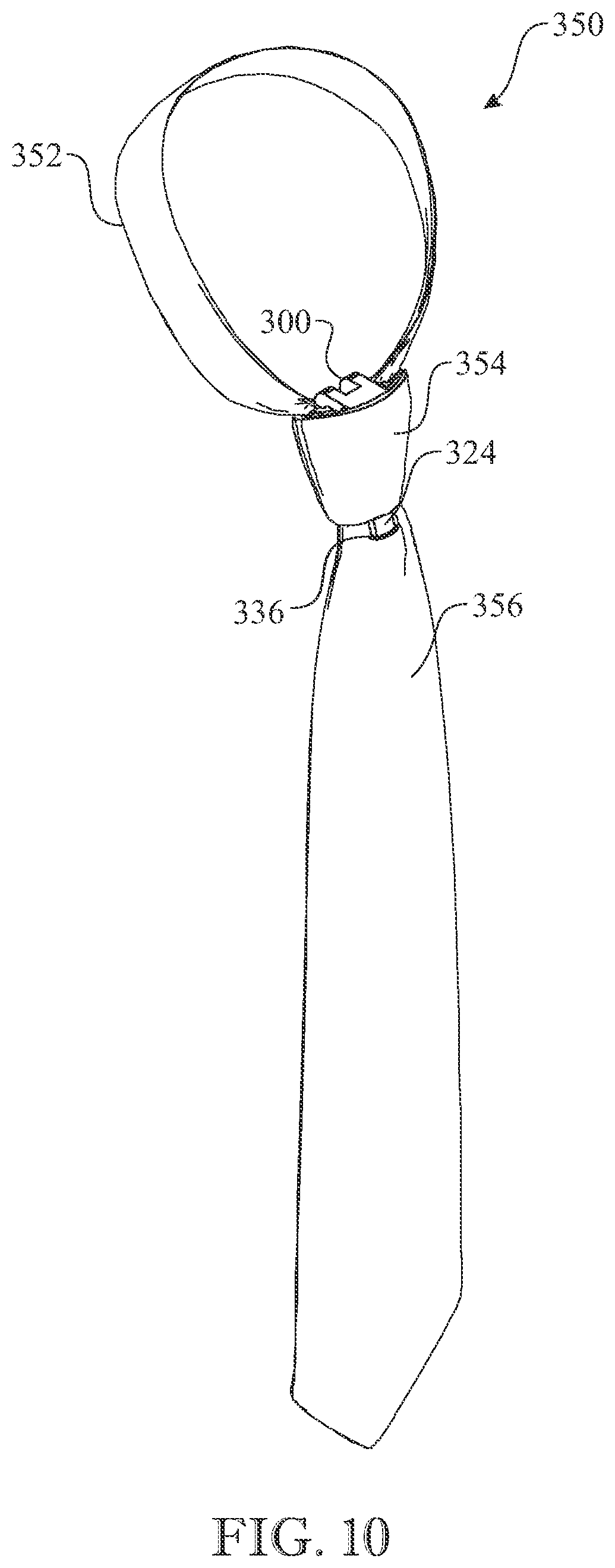 Patent US12317944 Figure 10 – Clip assembly for a necktie
