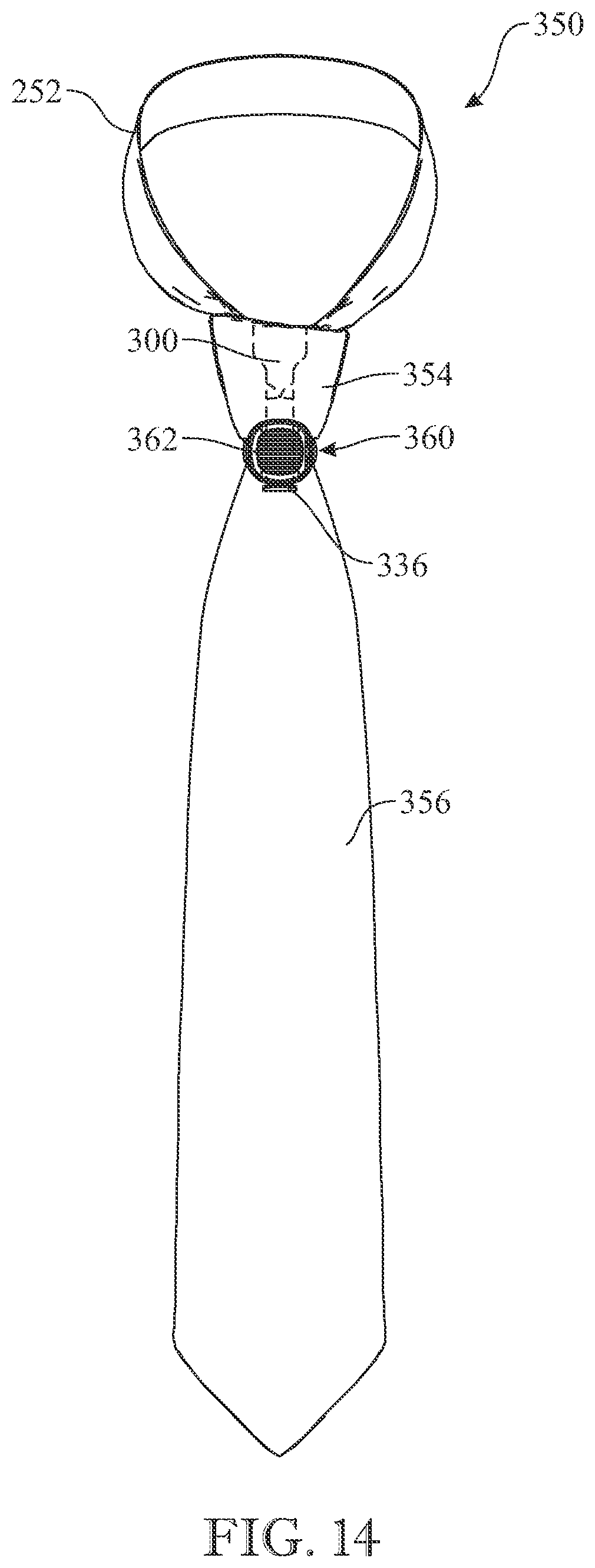 Patent US12317944 Figure 14 – Clip assembly for a necktie