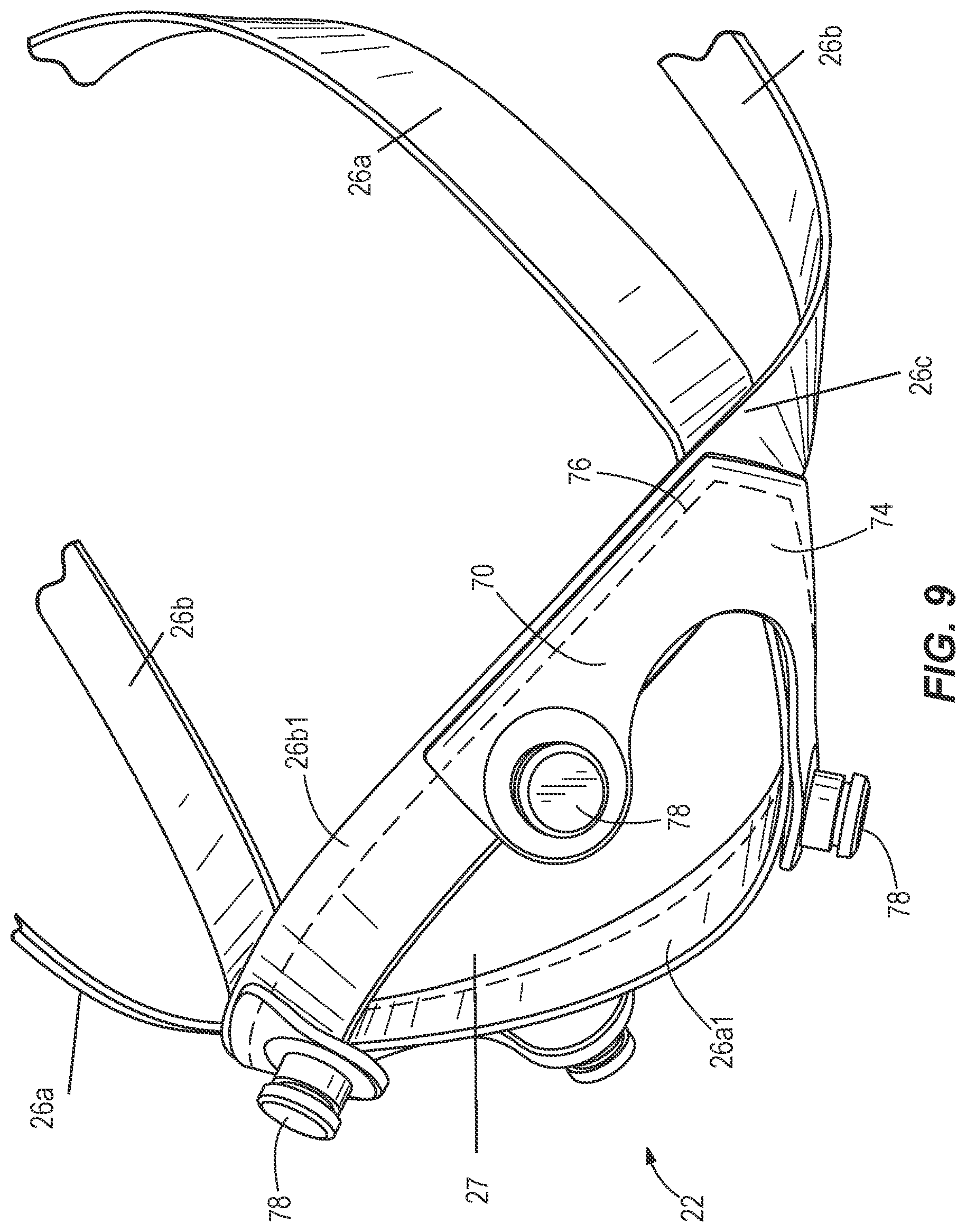 Patent US12317946 Figure 9 – Protective sports helmet chinstrap assembly