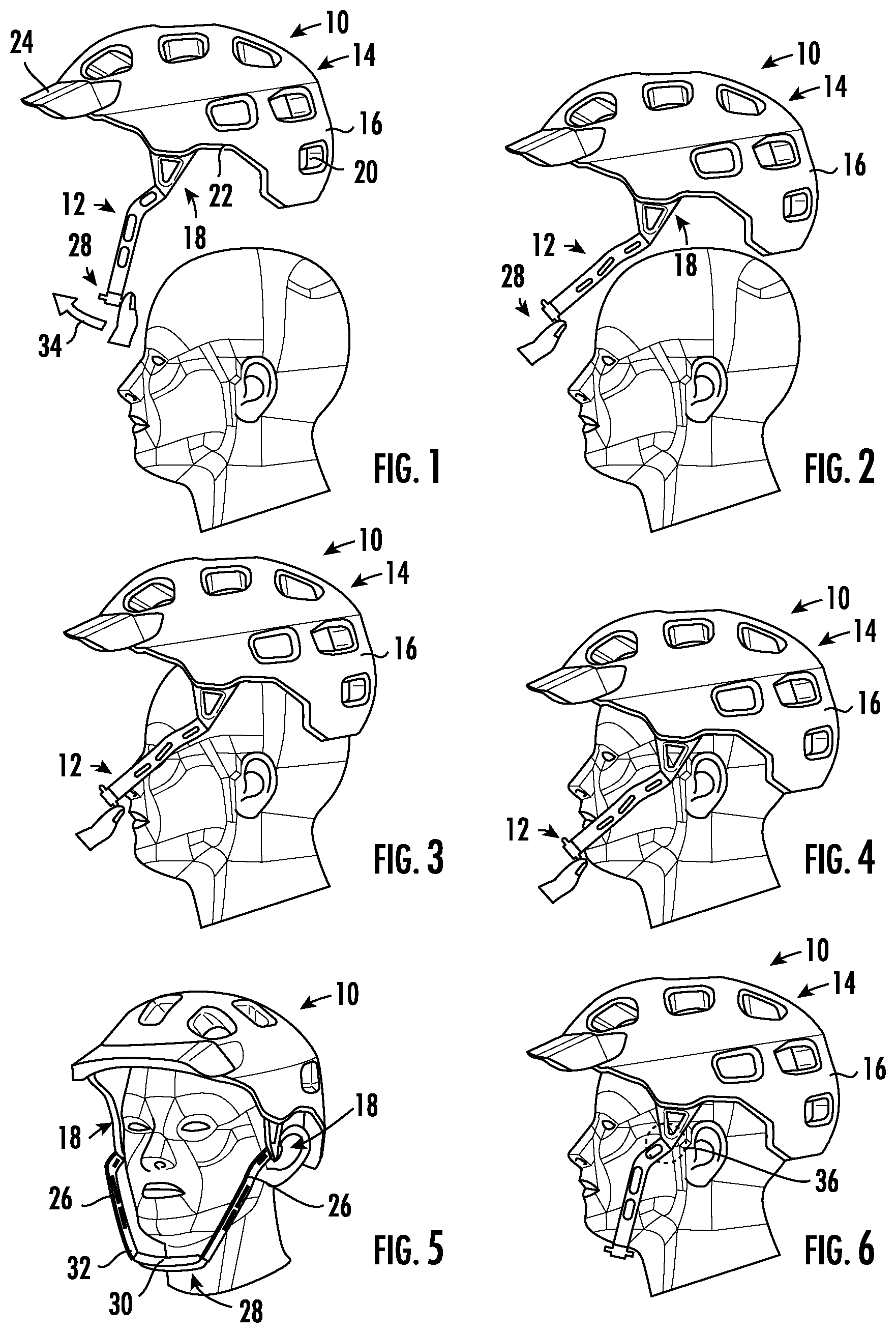 Patent US12317947 Figure 1 – Helmet and chin strap