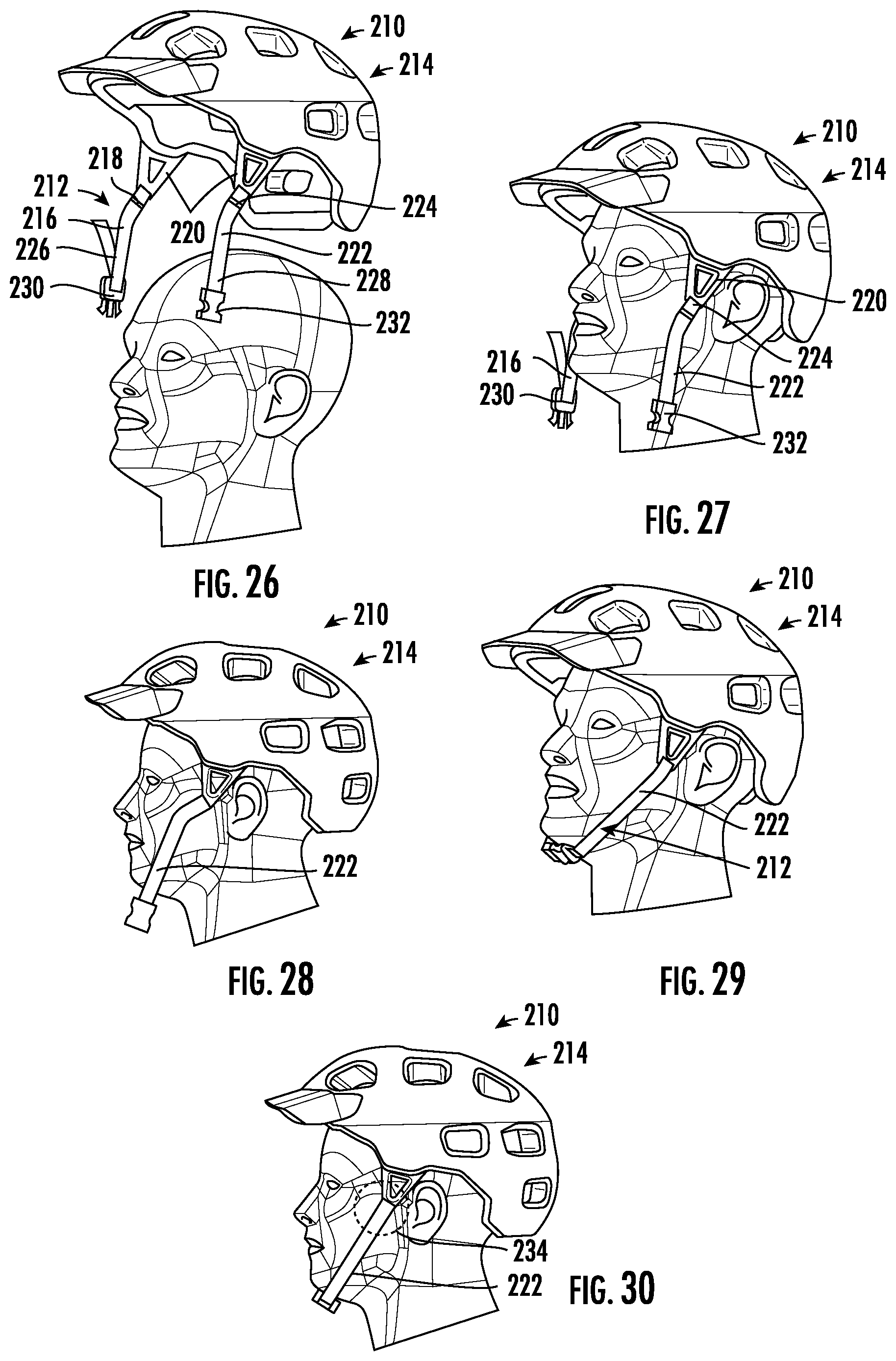 Patent US12317947 Figure 5 – Helmet and chin strap