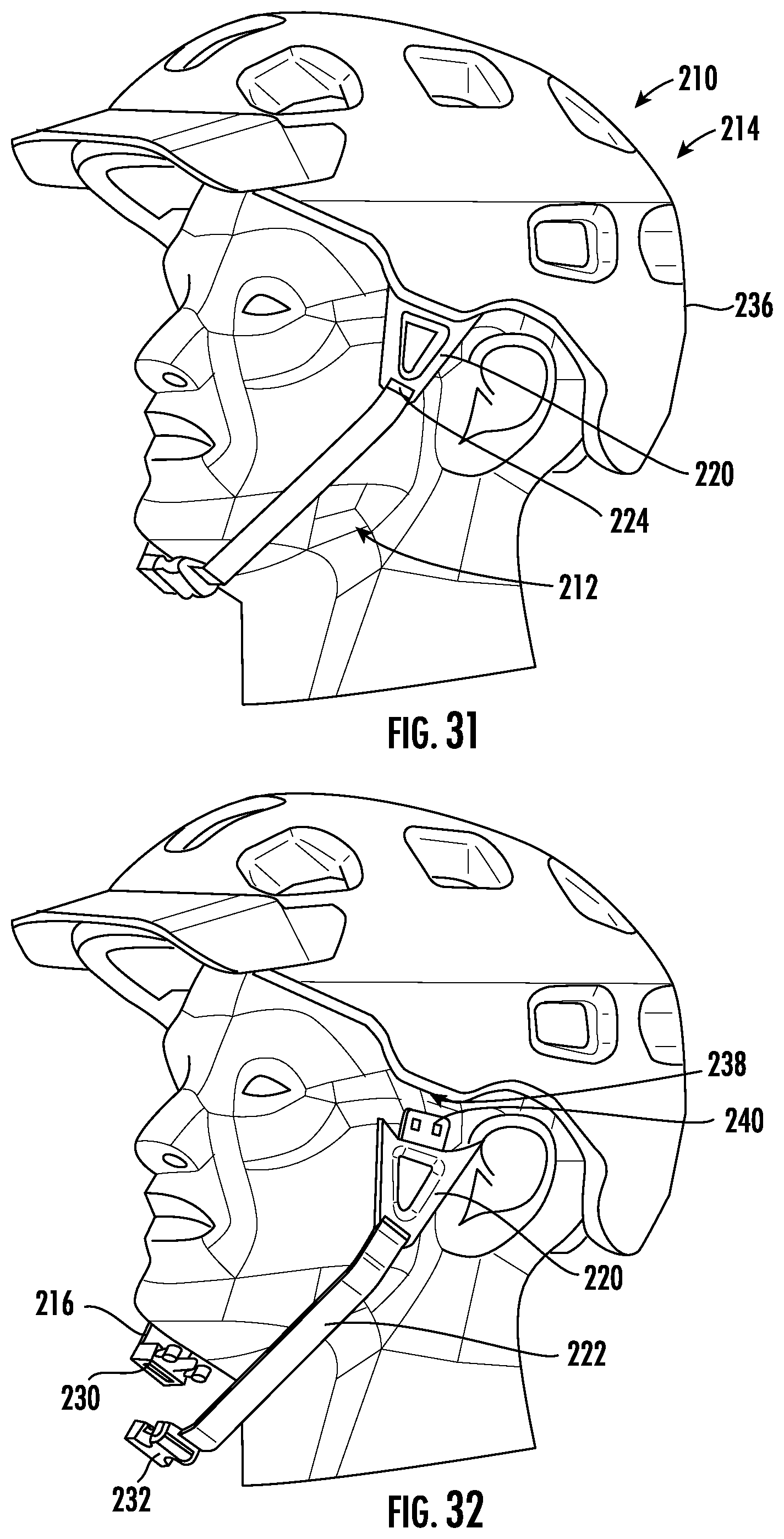 Patent US12317947 Figure 6 – Helmet and chin strap