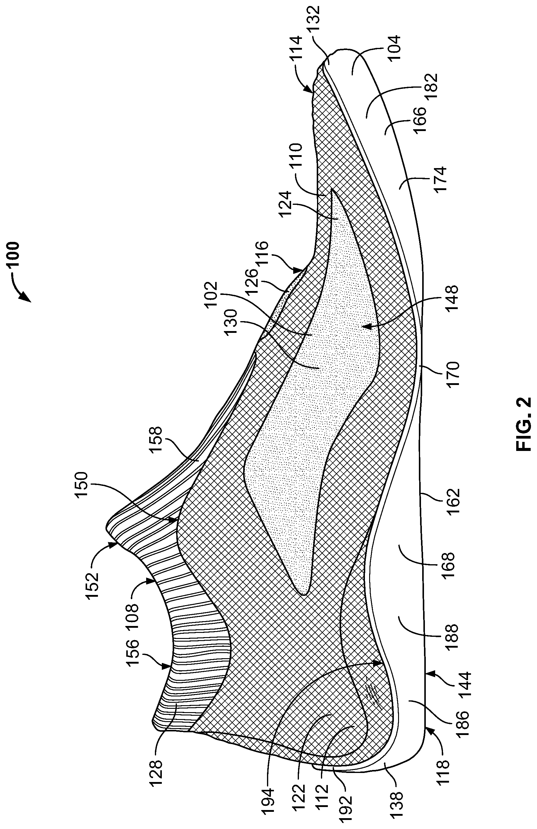 Patent US12317949 Figure 2 – Article of footwear