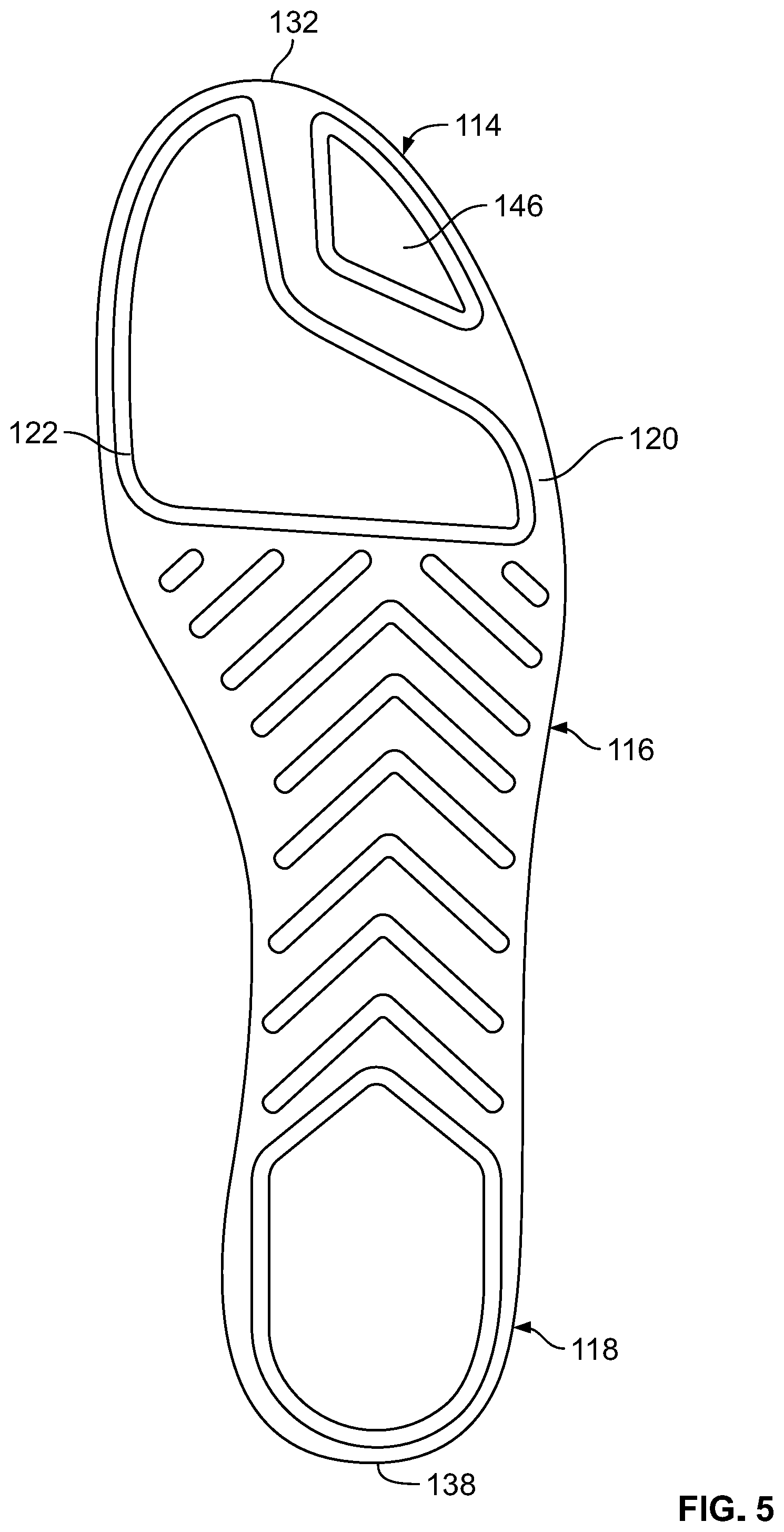 Patent US12317949 Figure 5 – Article of footwear