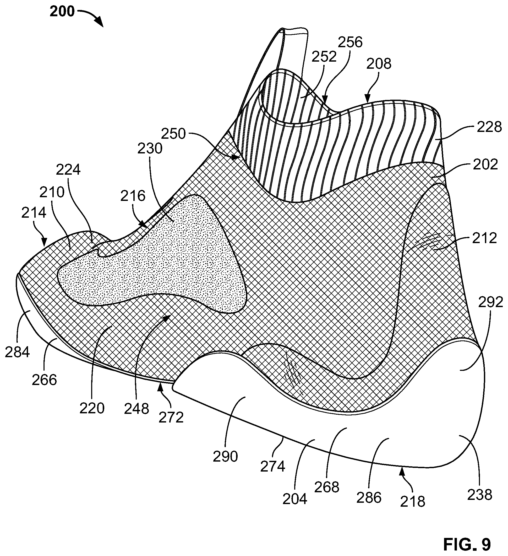 Patent US12317949 Figure 9 – Article of footwear