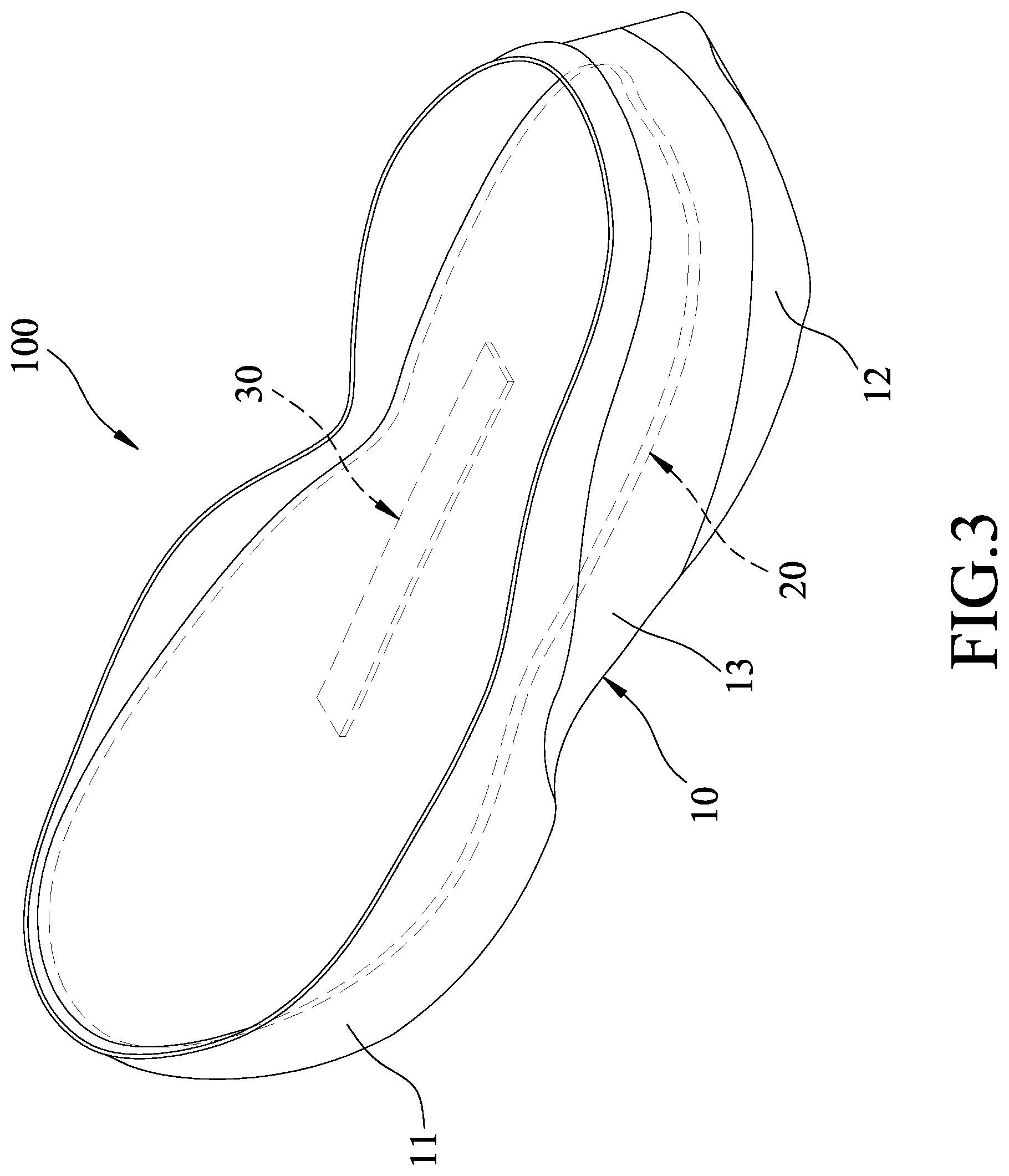 Patent US12317950 Figure 3 – Torsion-resistant three-density high rigidity midsole