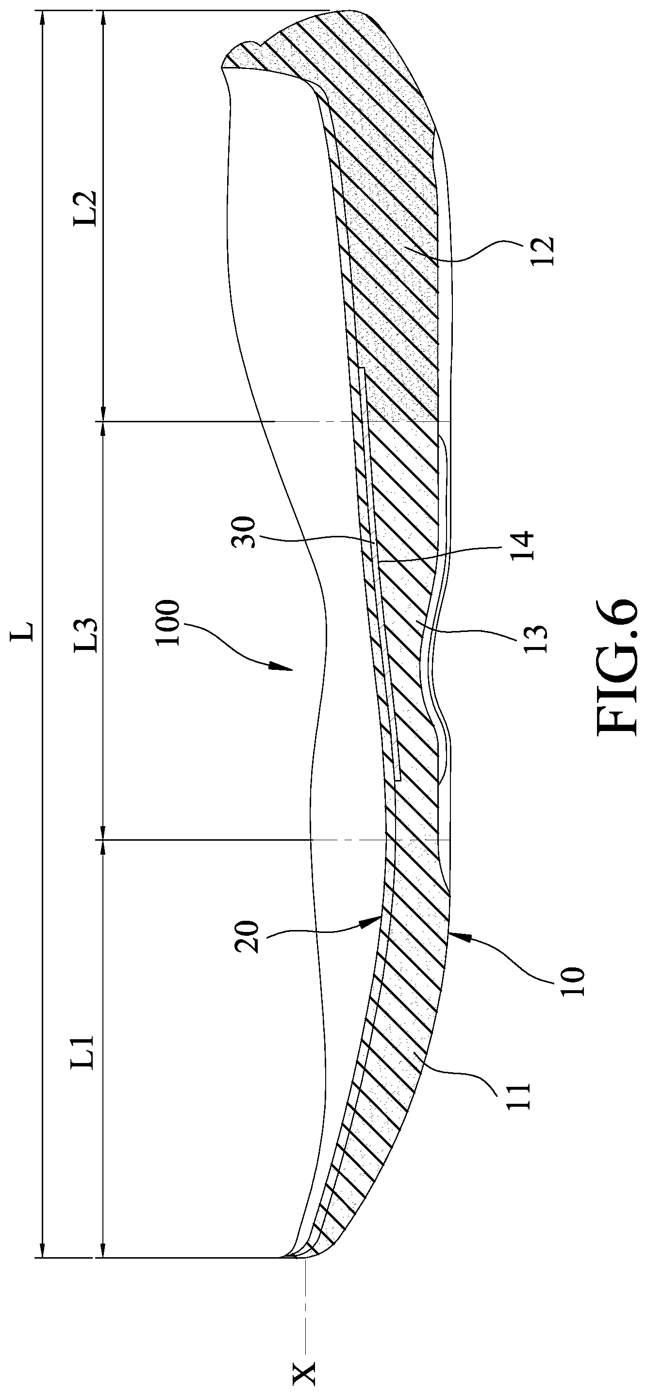 Patent US12317950 Figure 6 – Torsion-resistant three-density high rigidity midsole