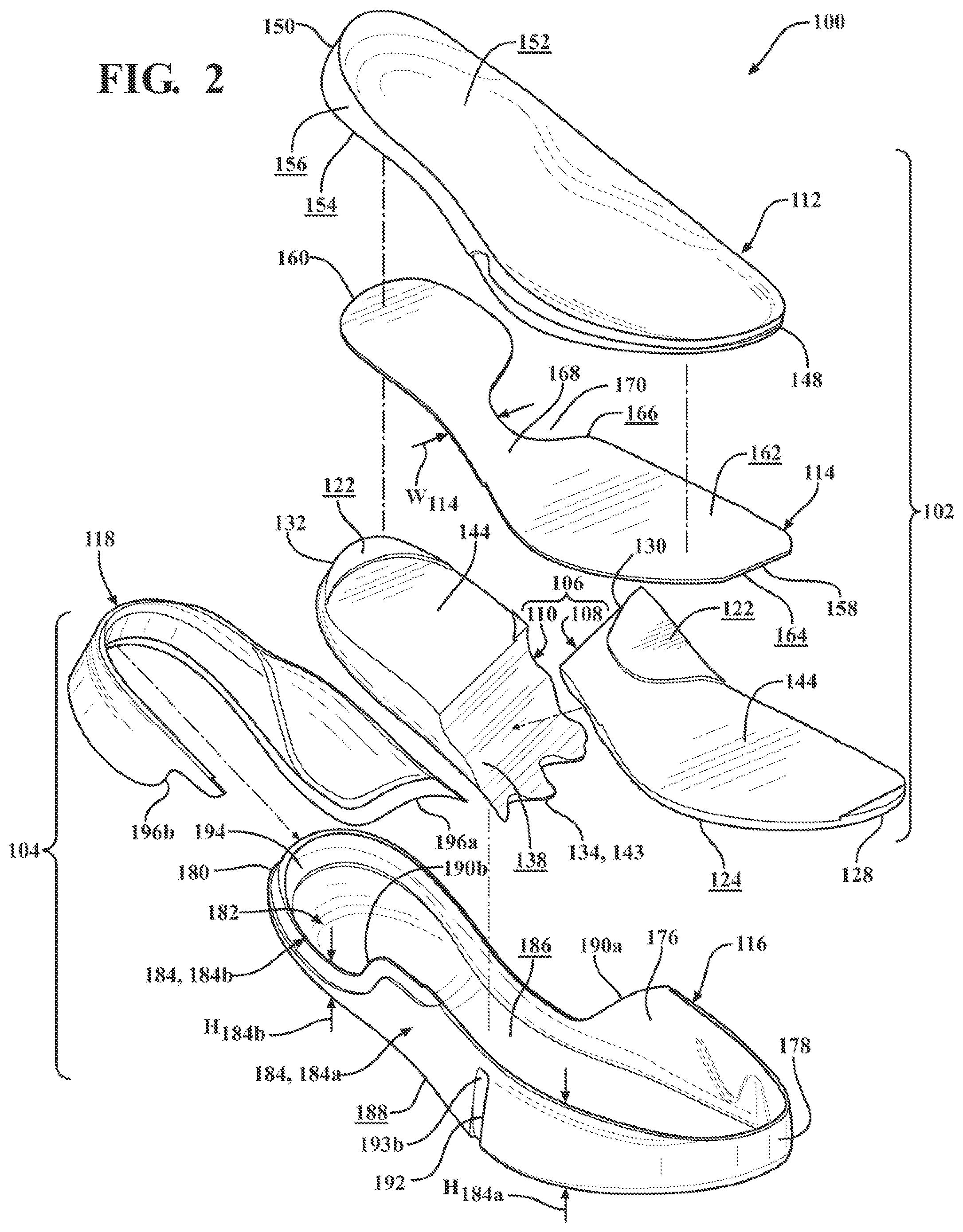 Patent US12317951 Figure 2 – Sole structure for article of footwear