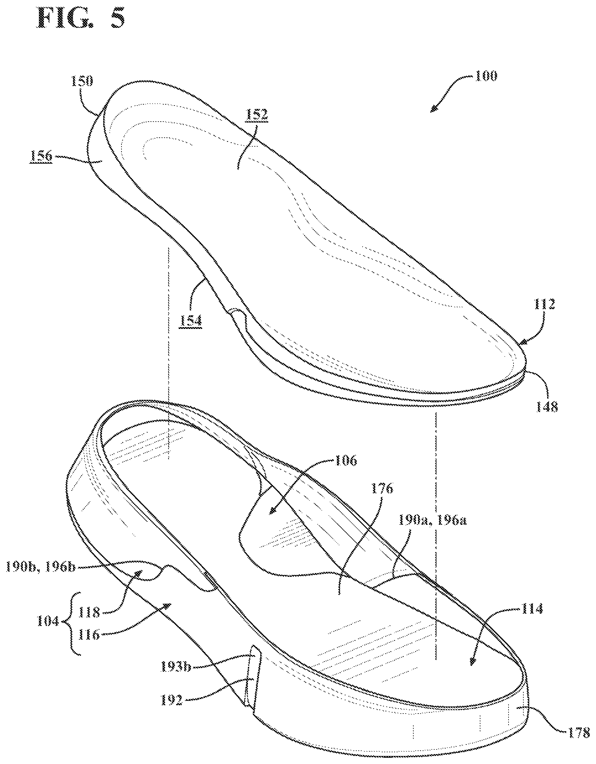 Patent US12317951 Figure 5 – Sole structure for article of footwear