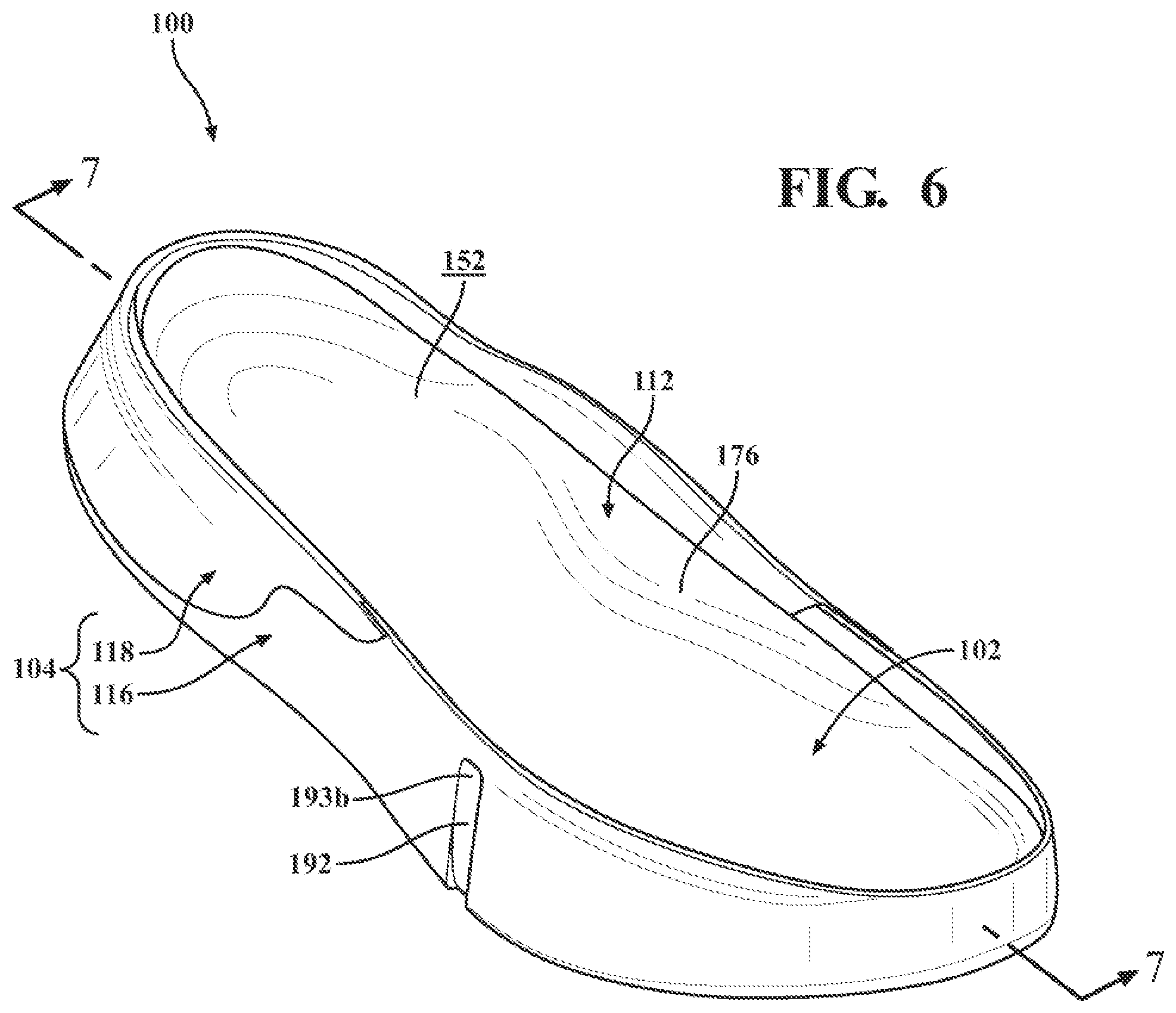 Patent US12317951 Figure 6 – Sole structure for article of footwear