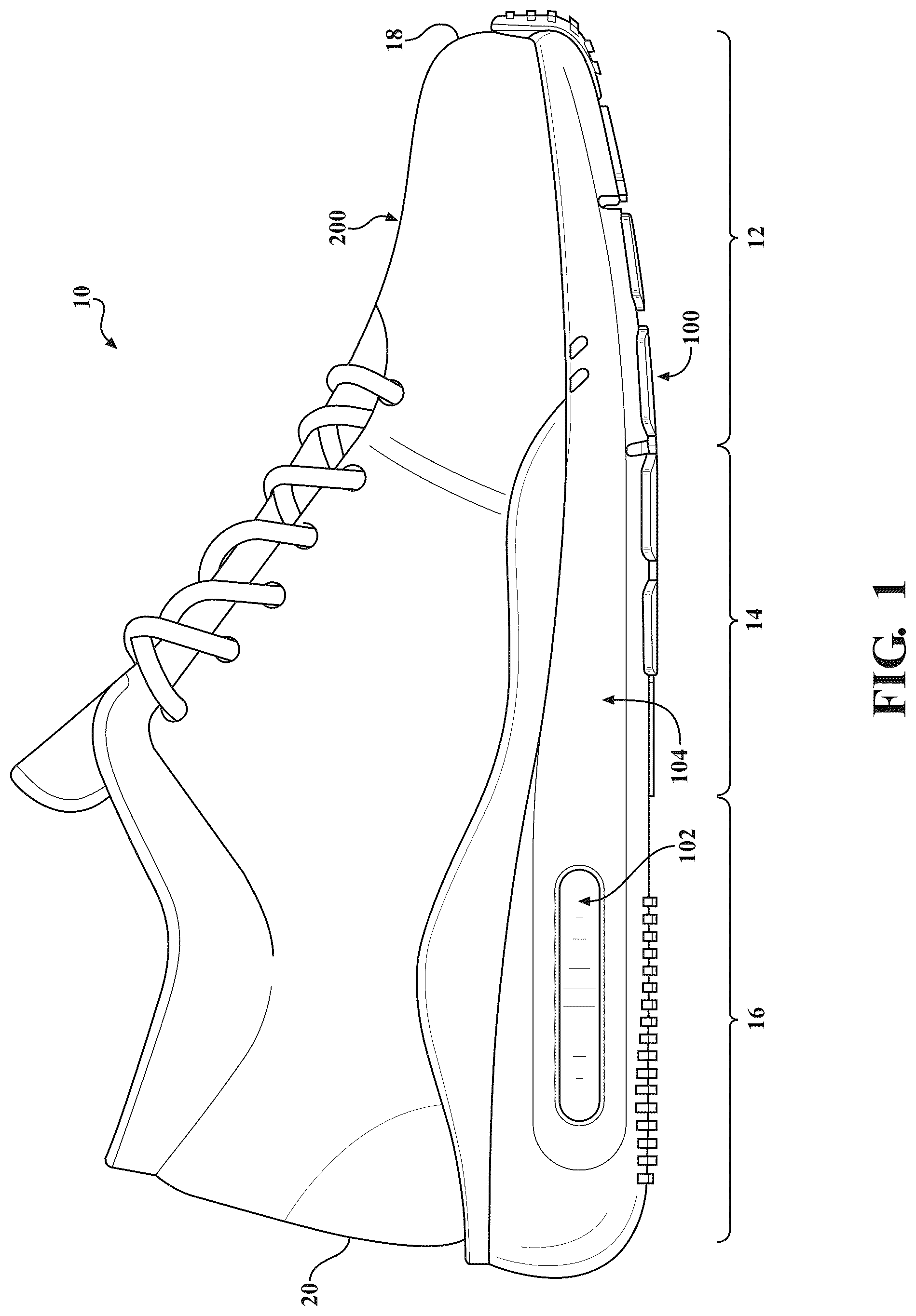 Patent US12317952 — Bladder and sole structure for article of footwear — Figure 1