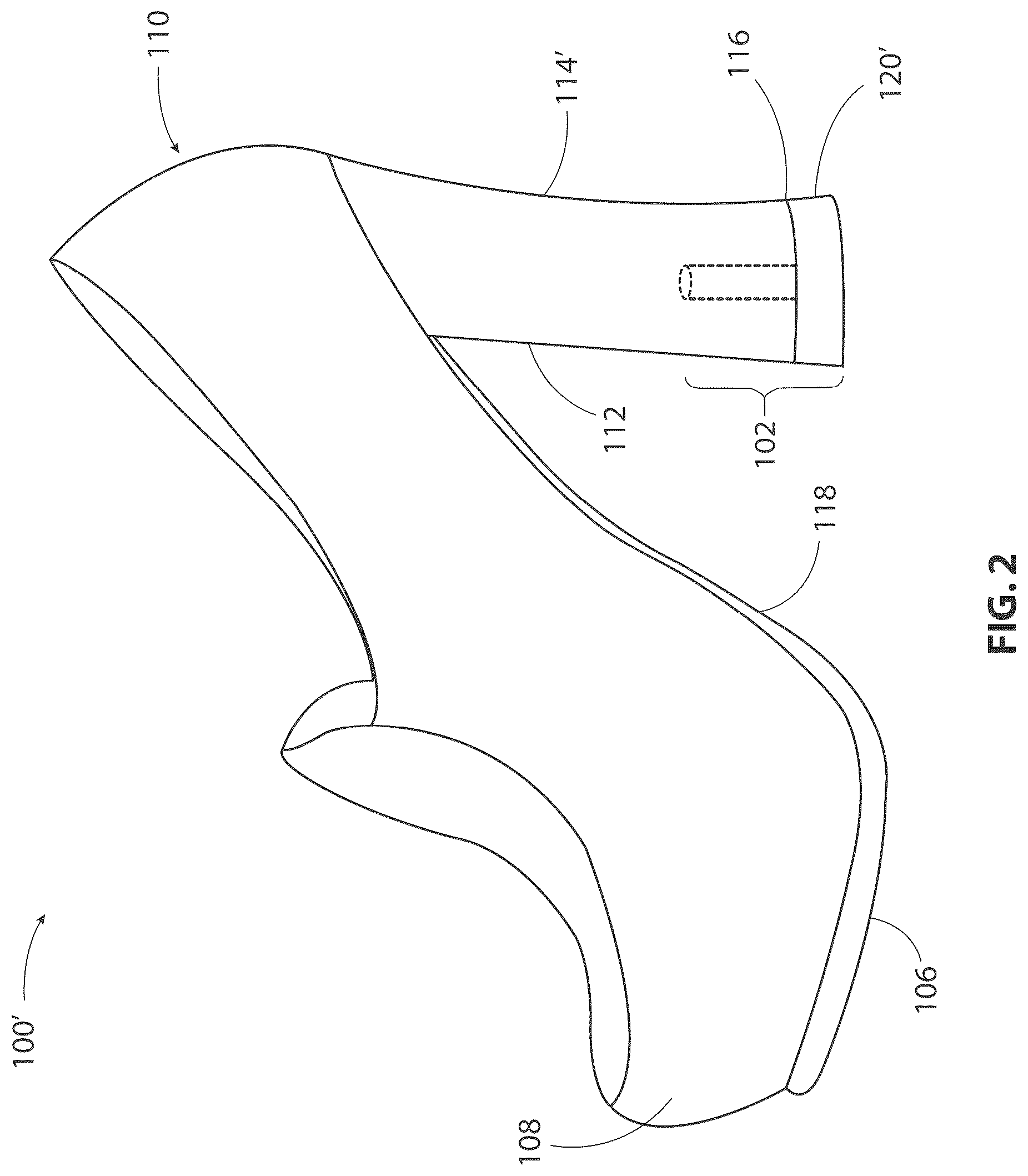 Patent US12317954 Figure 2 – Heel tip cushion with anchoring mechanism inside heel stem