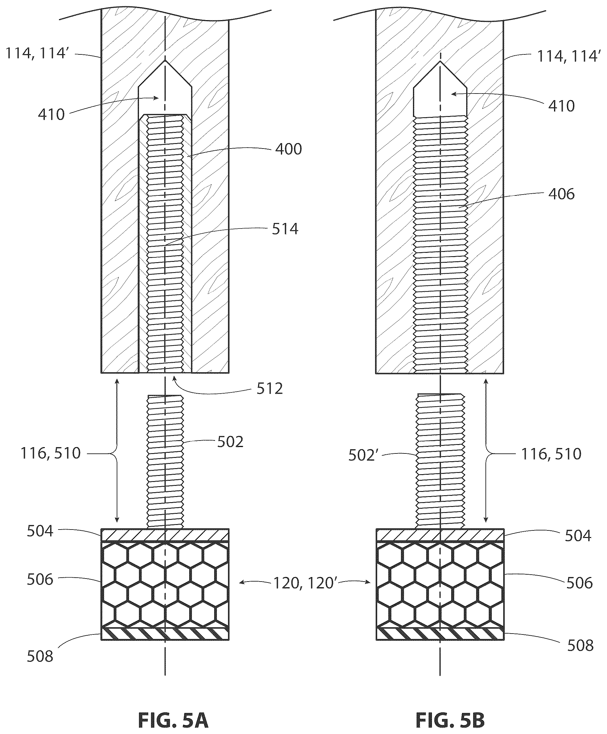 Patent US12317954 Figure 5 – Heel tip cushion with anchoring mechanism inside heel stem