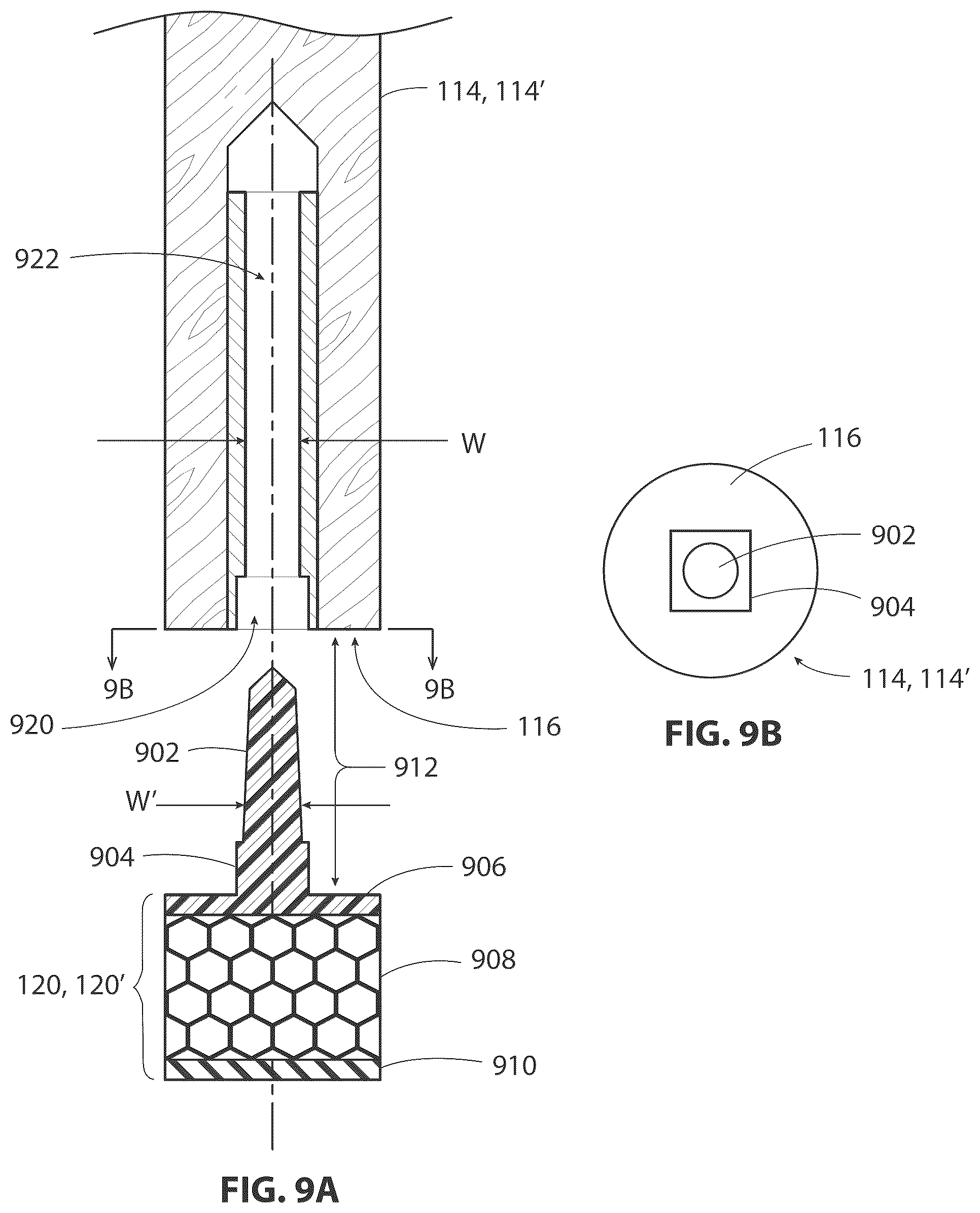 Patent US12317954 Figure 9 – Heel tip cushion with anchoring mechanism inside heel stem
