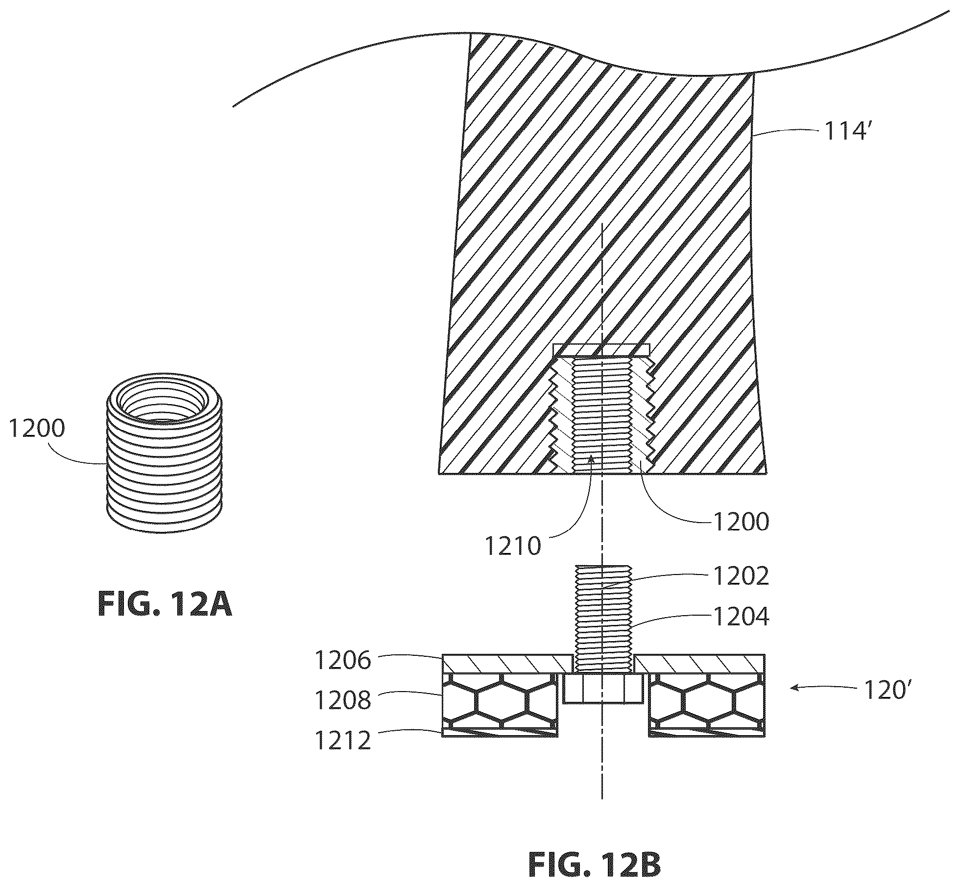 Patent US12317954 Figure 12 – Heel tip cushion with anchoring mechanism inside heel stem