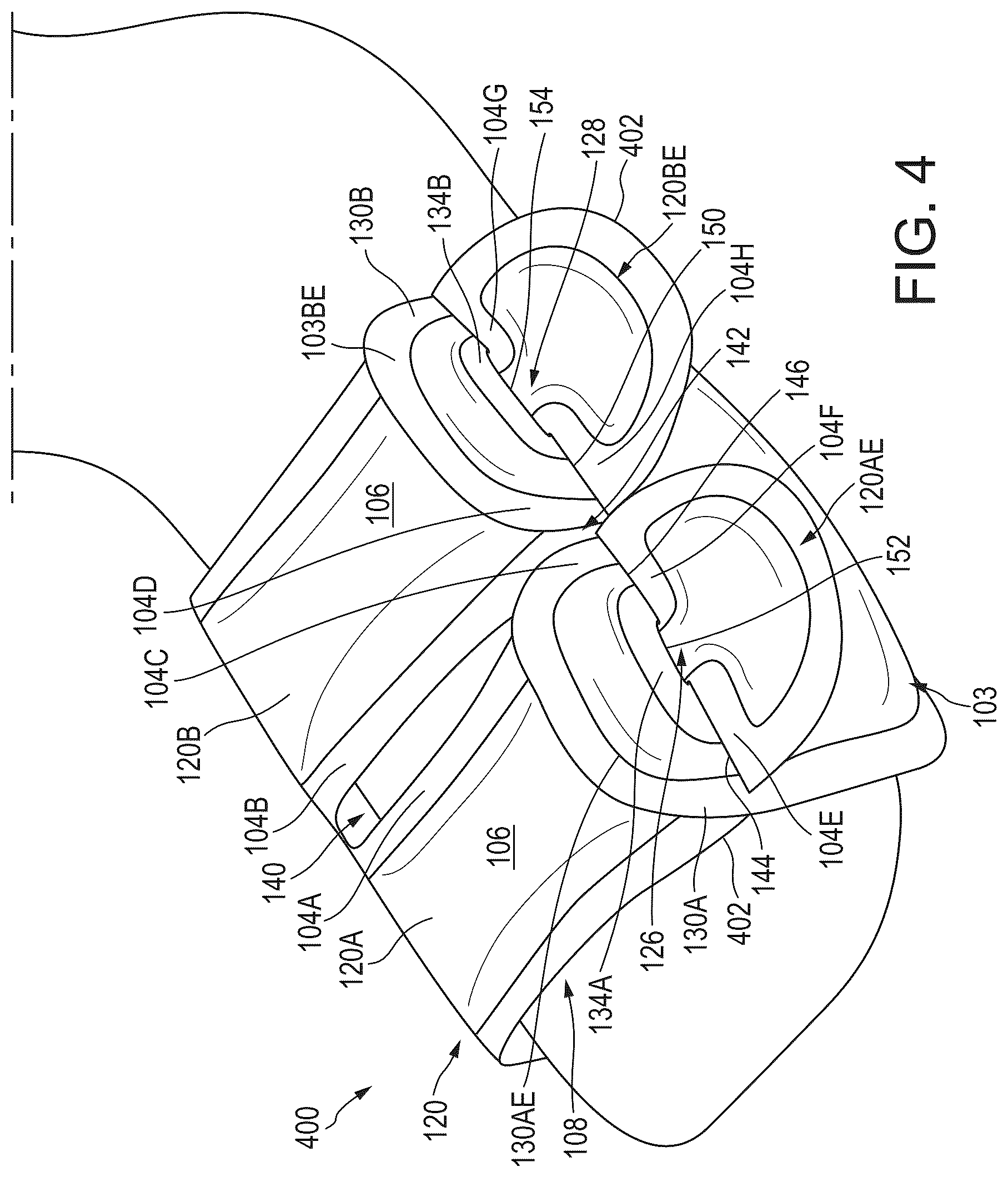Patent US12317957 Figure 5 – Bladders and footwear incorporating bladders in the foot supports and uppers