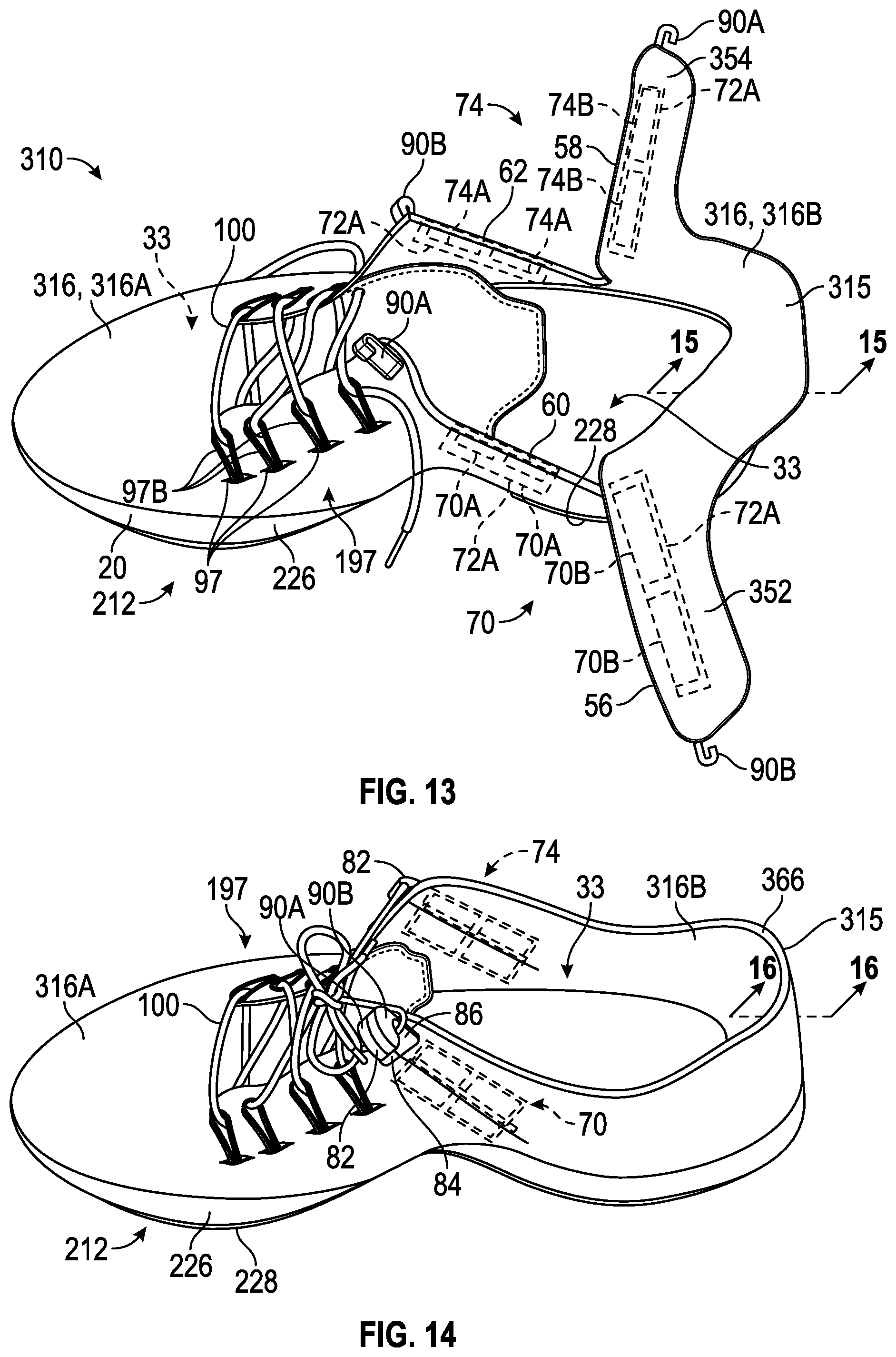 Patent US12317960 Figure 7 – Rear access article of footwear with movable heel portion