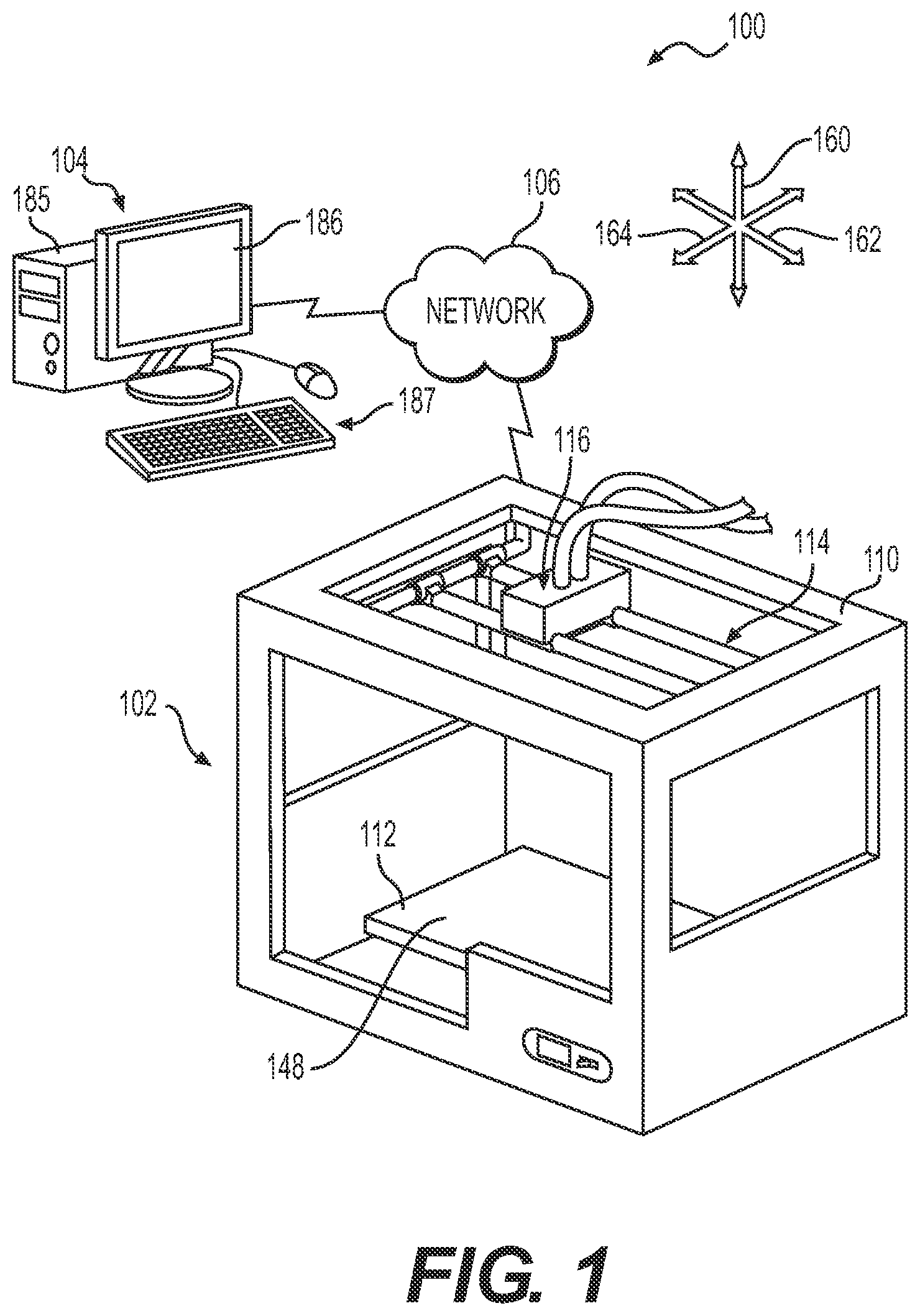 Patent US12317962 Figure 1 – Three-dimensional printing of a traced element