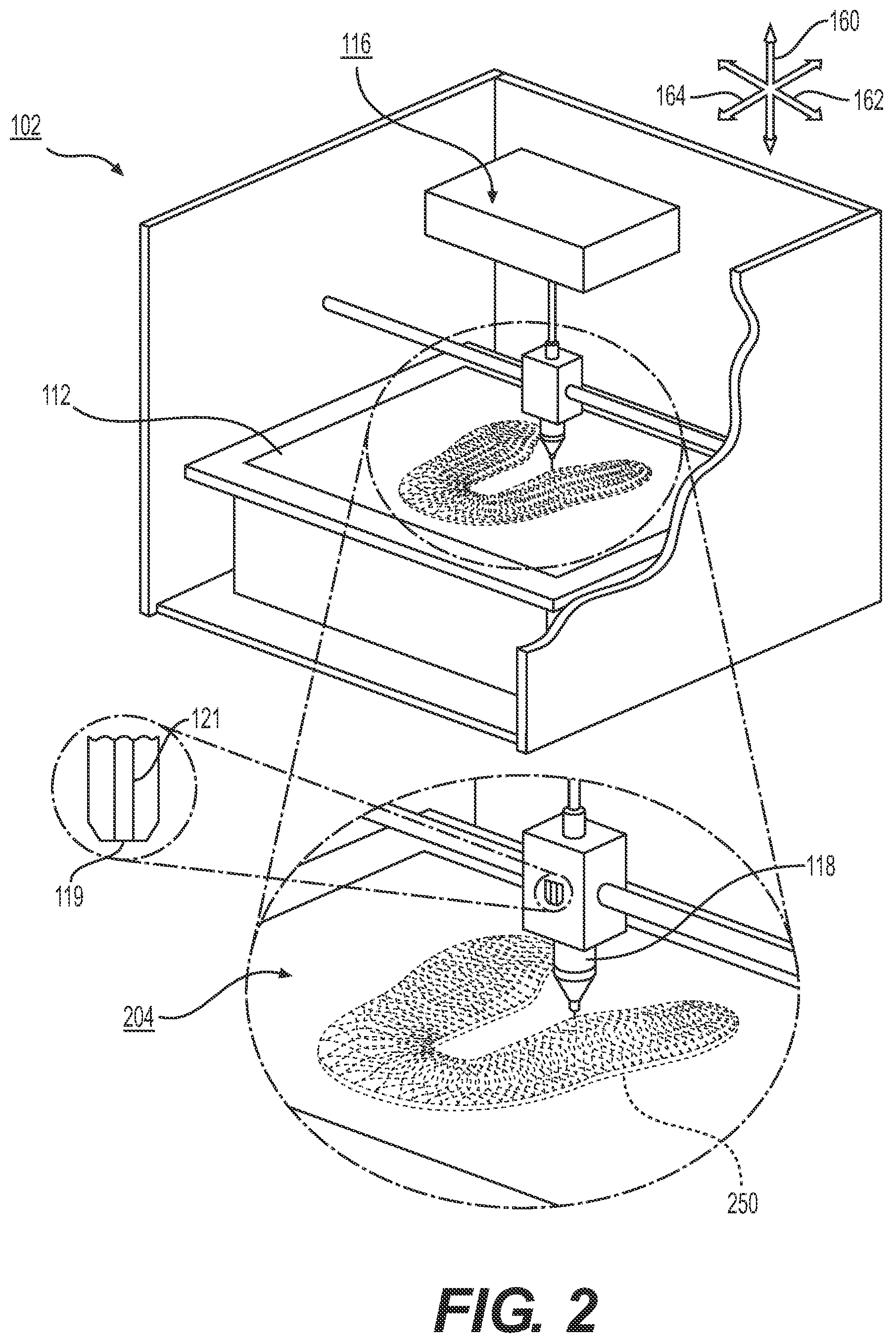 Patent US12317962 Figure 2 – Three-dimensional printing of a traced element