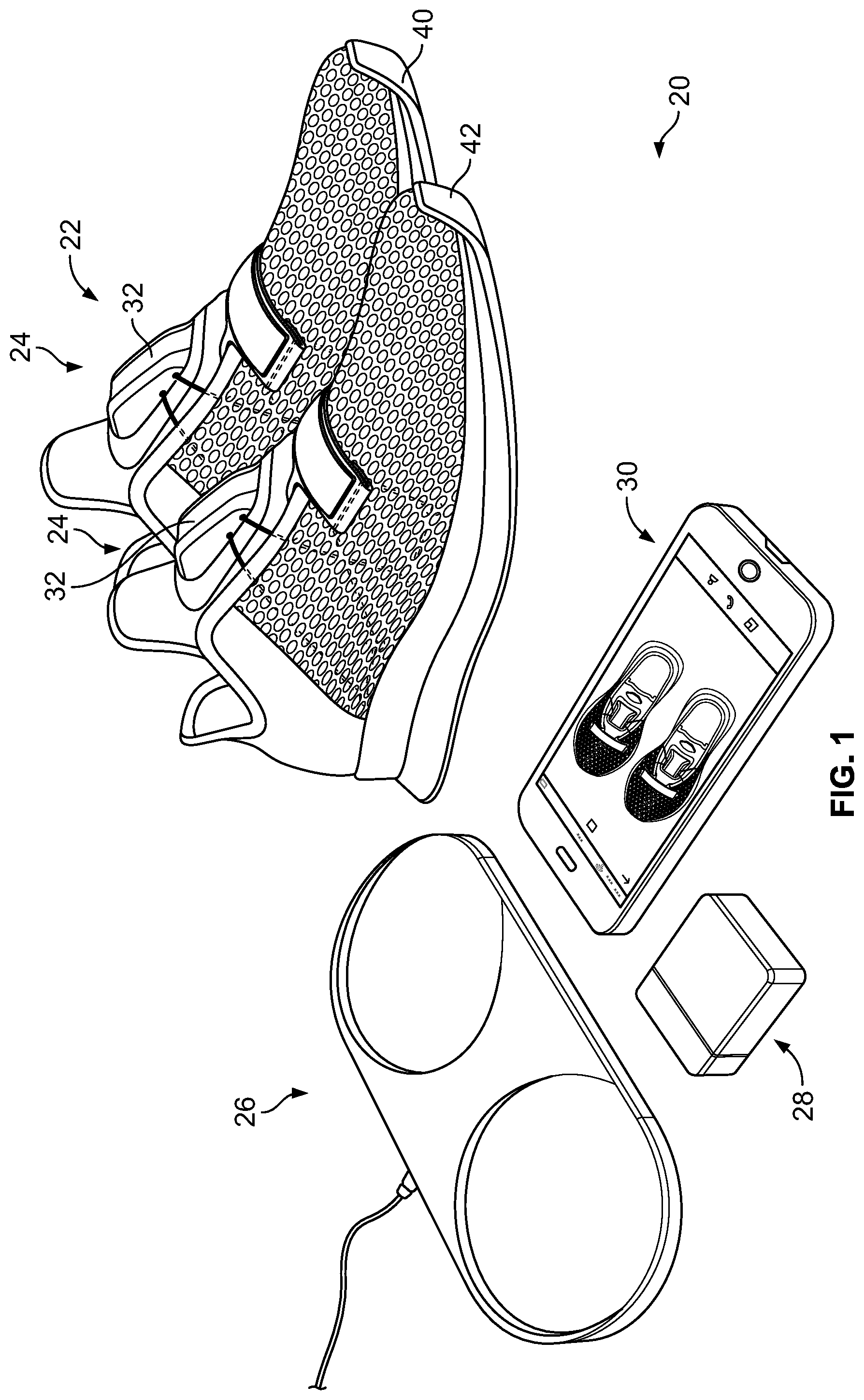 Patent US12317963 — Article of footwear having an automatic lacing system — Figure 1
