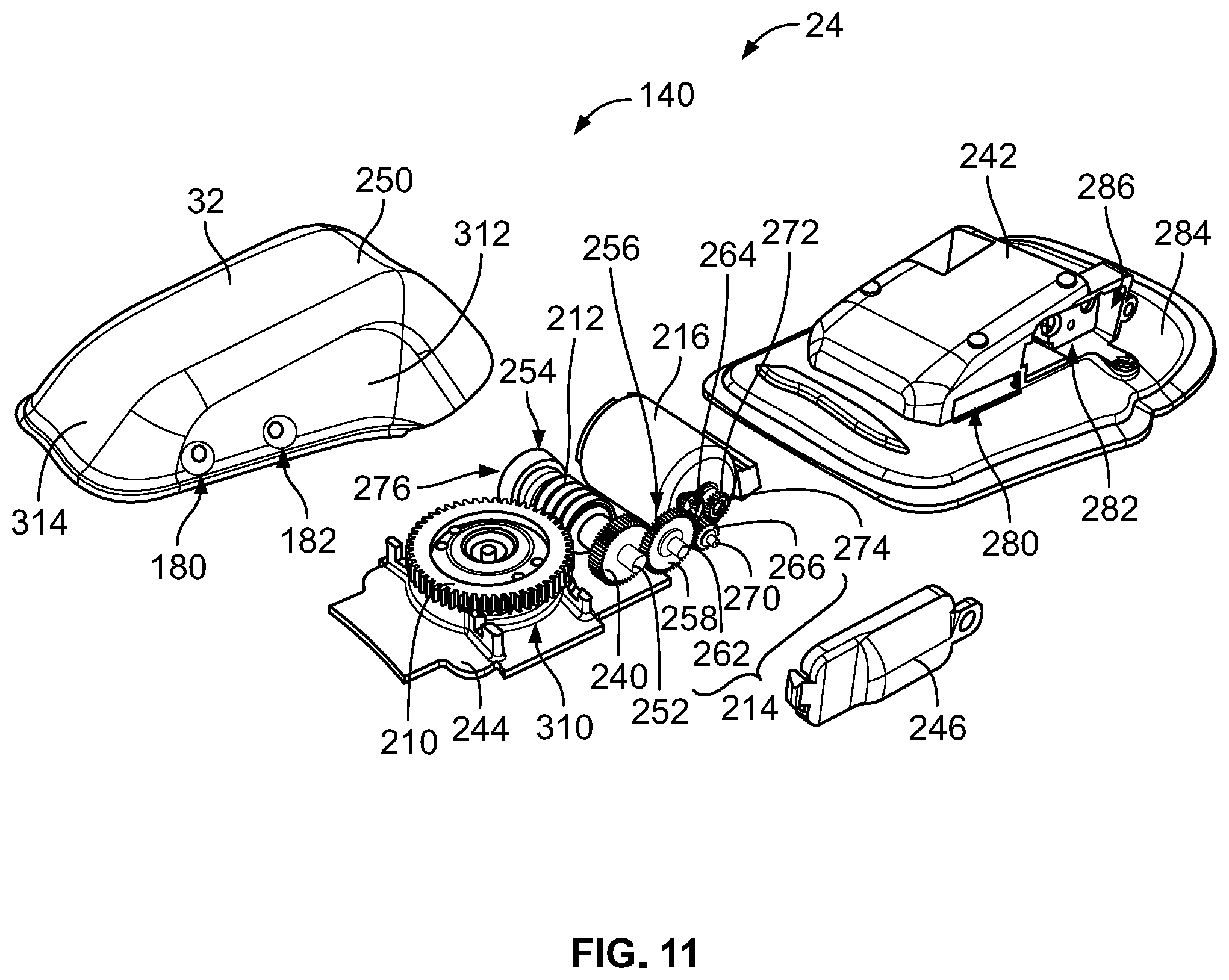 Patent US12317963 Figure 11 – Article of footwear having an automatic lacing system