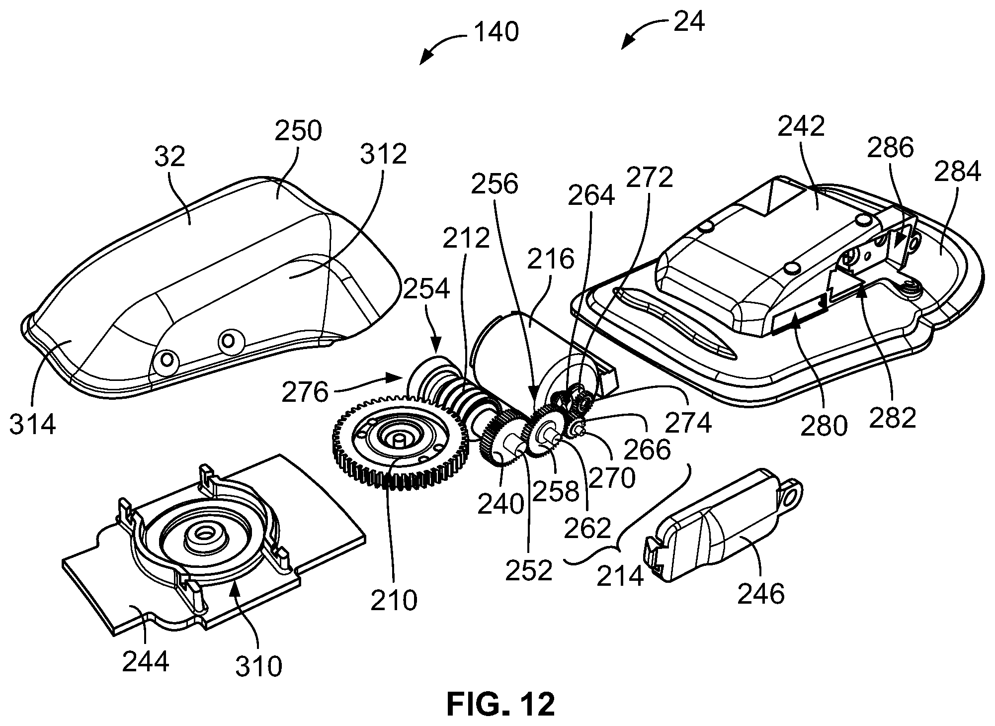 Patent US12317963 Figure 12 – Article of footwear having an automatic lacing system