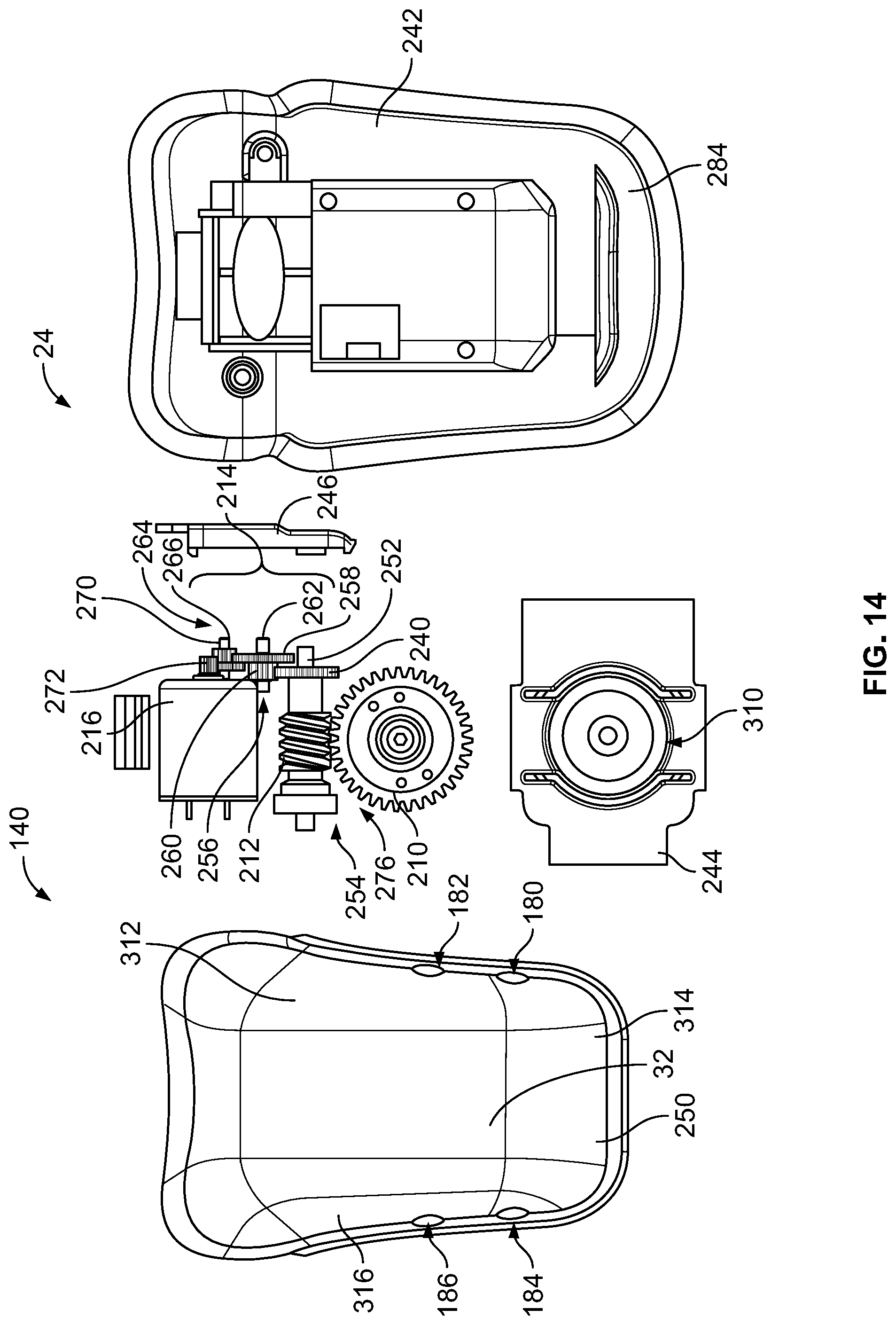 Patent US12317963 Figure 14 – Article of footwear having an automatic lacing system