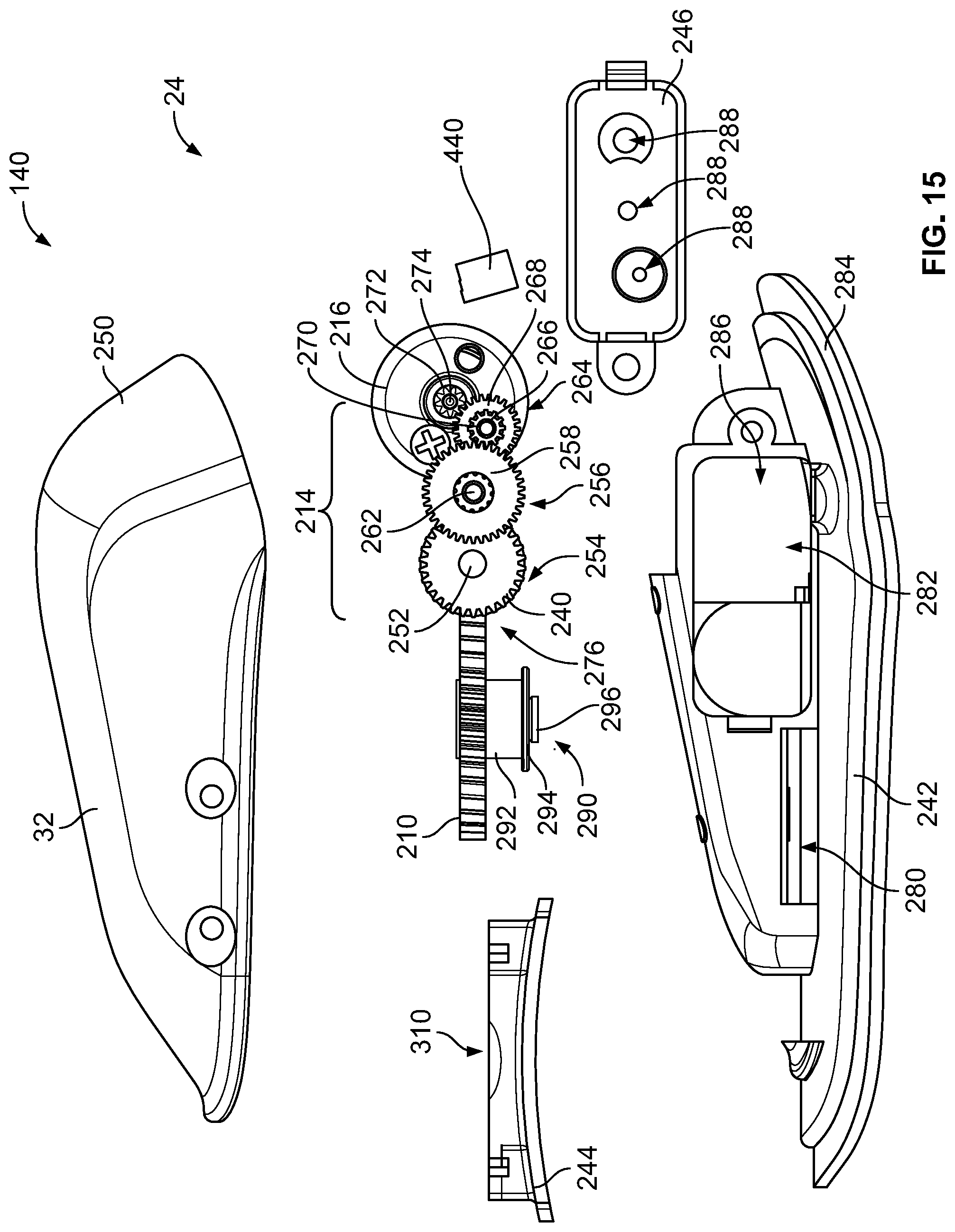 Patent US12317963 Figure 15 – Article of footwear having an automatic lacing system